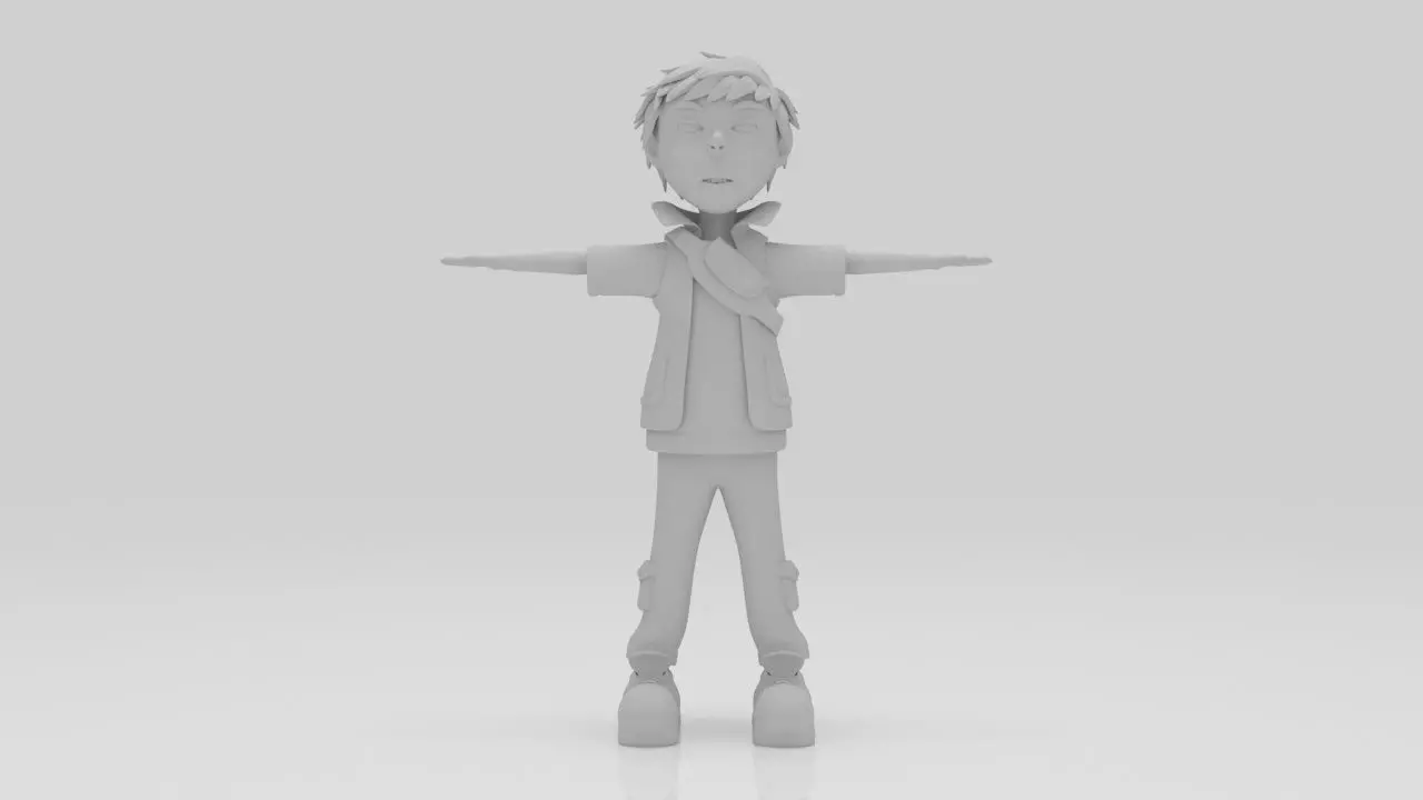 Character Nipo Rigged  Low-poly 3D model_5