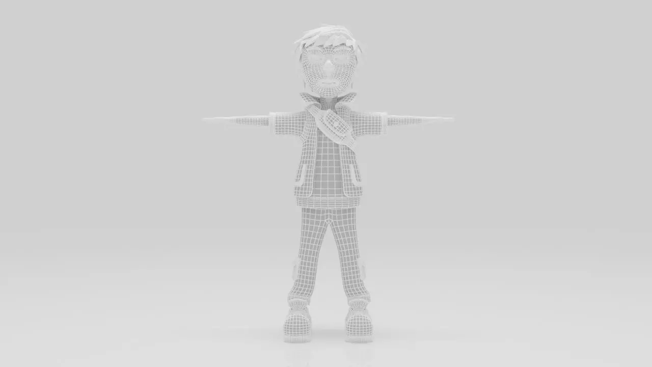 Character Nipo Rigged  Low-poly 3D model_9