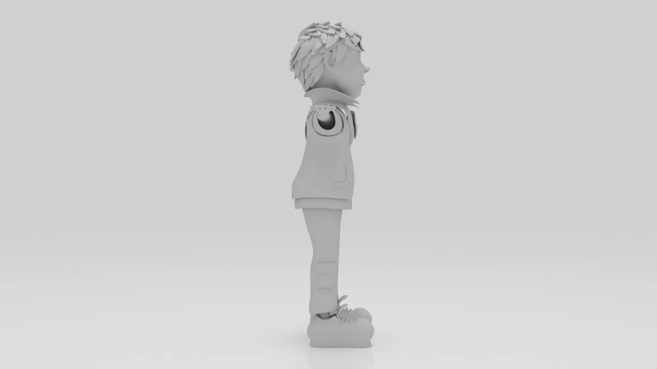 Character Nipo Rigged  Low-poly 3D model_8