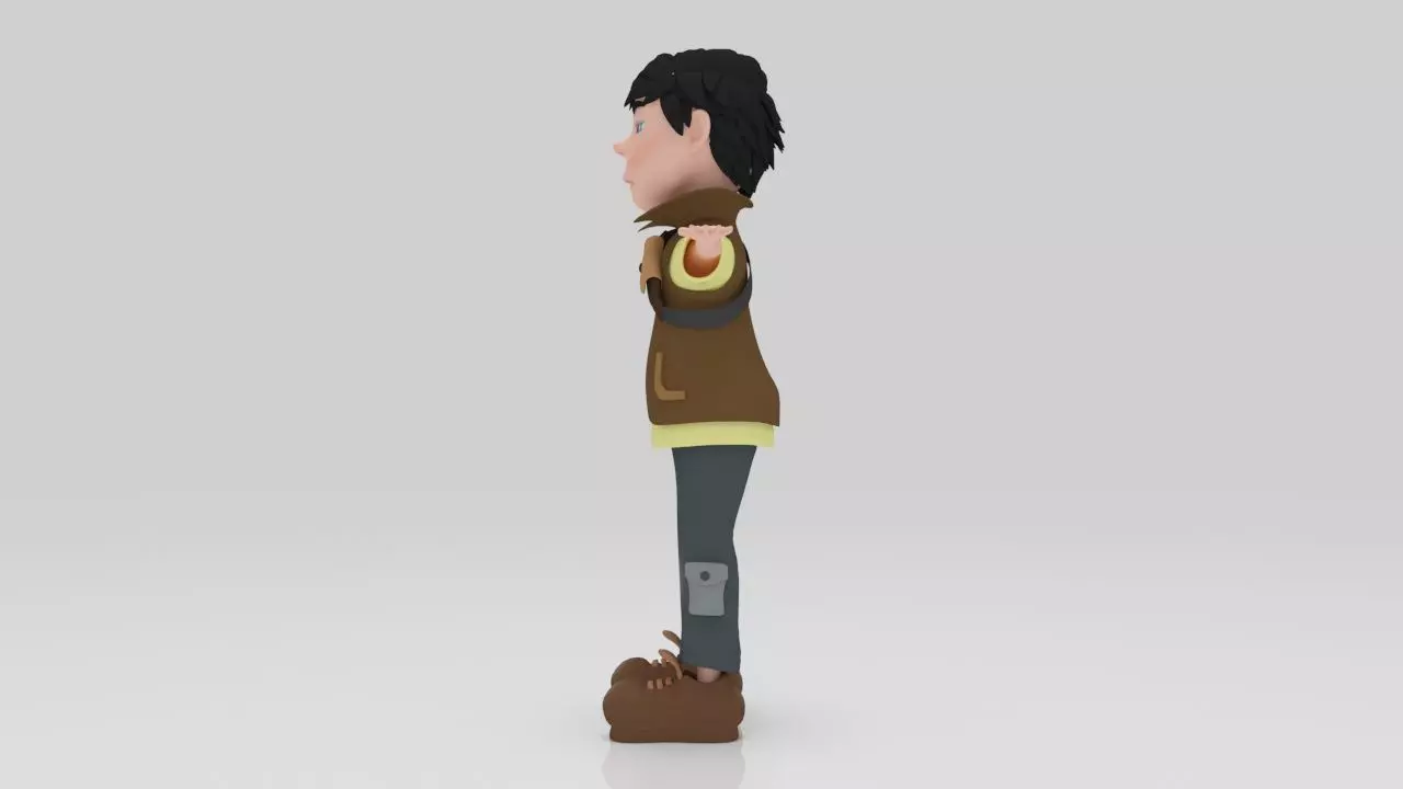 Character Nipo Rigged  Low-poly 3D model_2