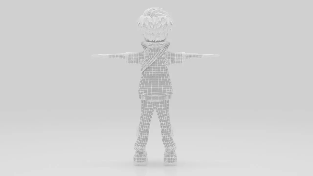 Character Nipo Rigged  Low-poly 3D model_11