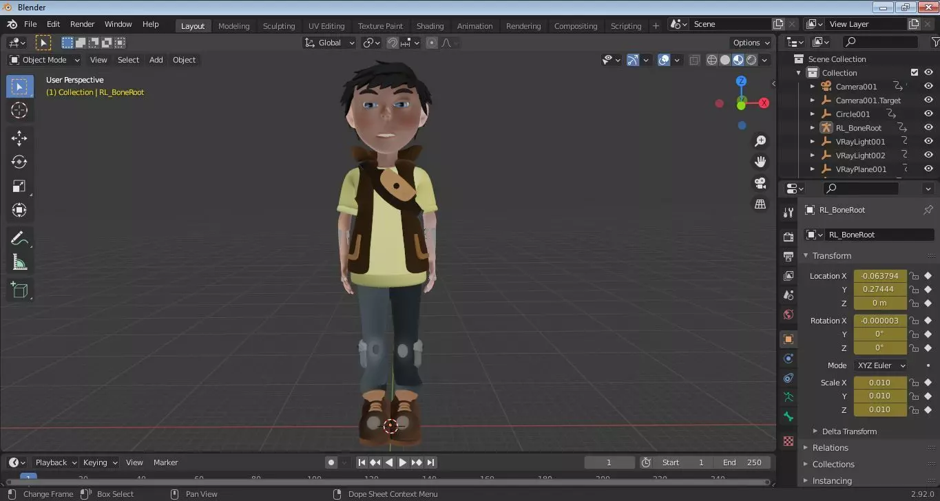 Character Nipo Rigged  Low-poly 3D model_14