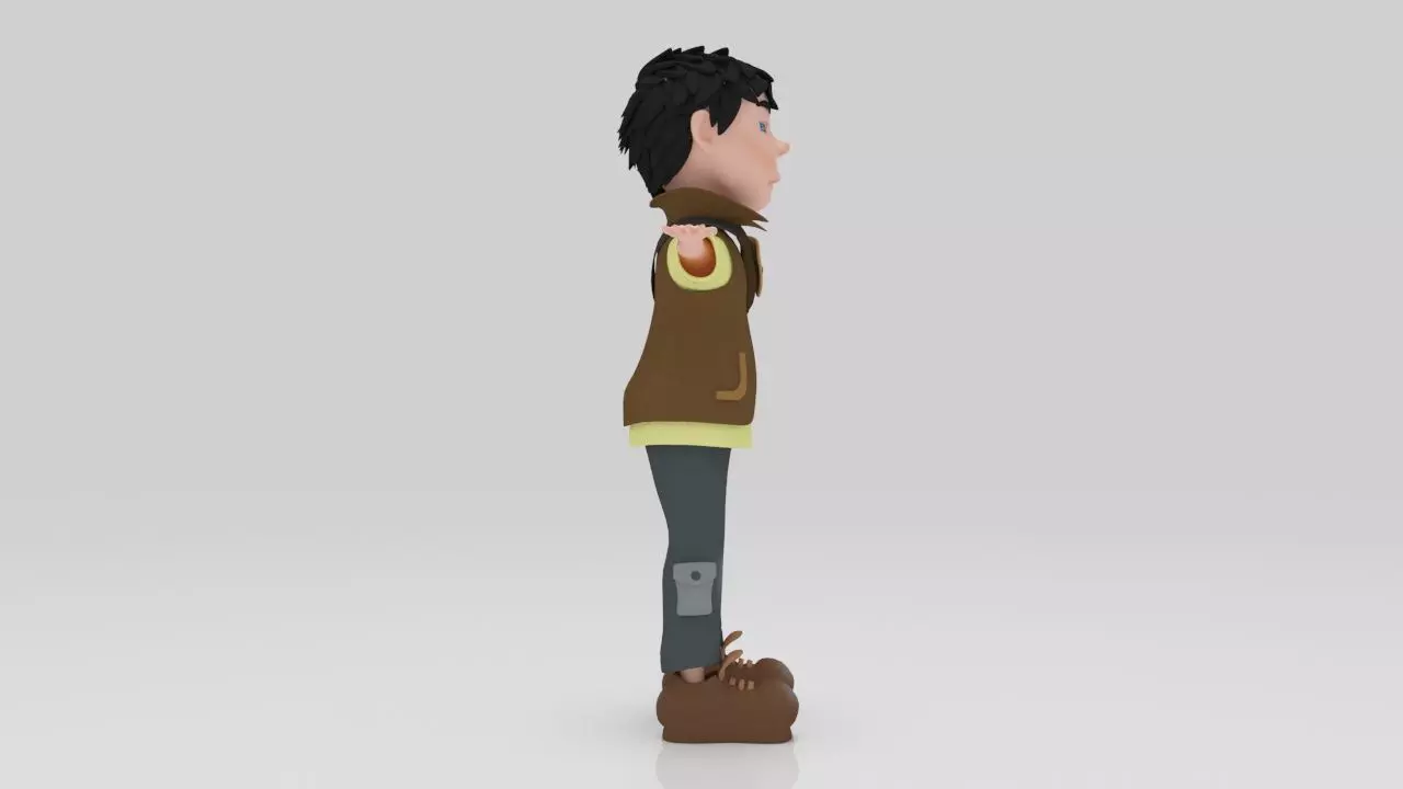 Character Nipo Rigged  Low-poly 3D model_4