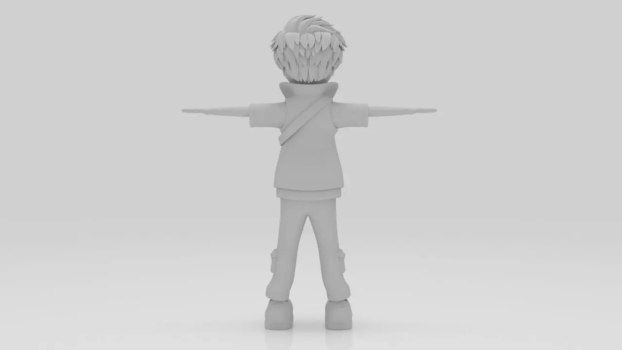 Character Nipo Rigged  Low-poly 3D model_7