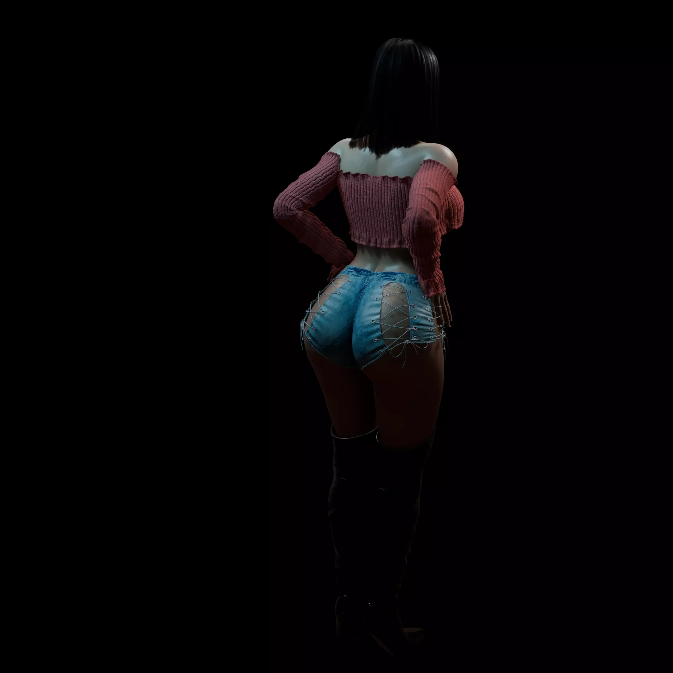 Curvy Club Girl Posing 3D print model_8