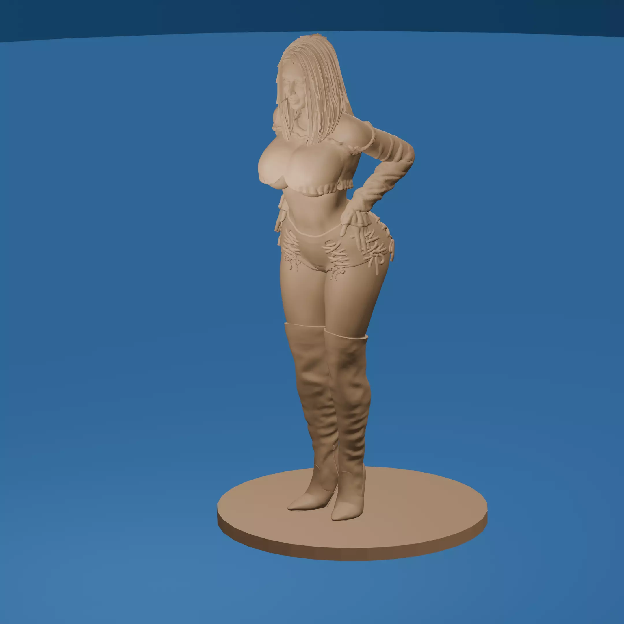 Curvy Club Girl Posing 3D print model_0