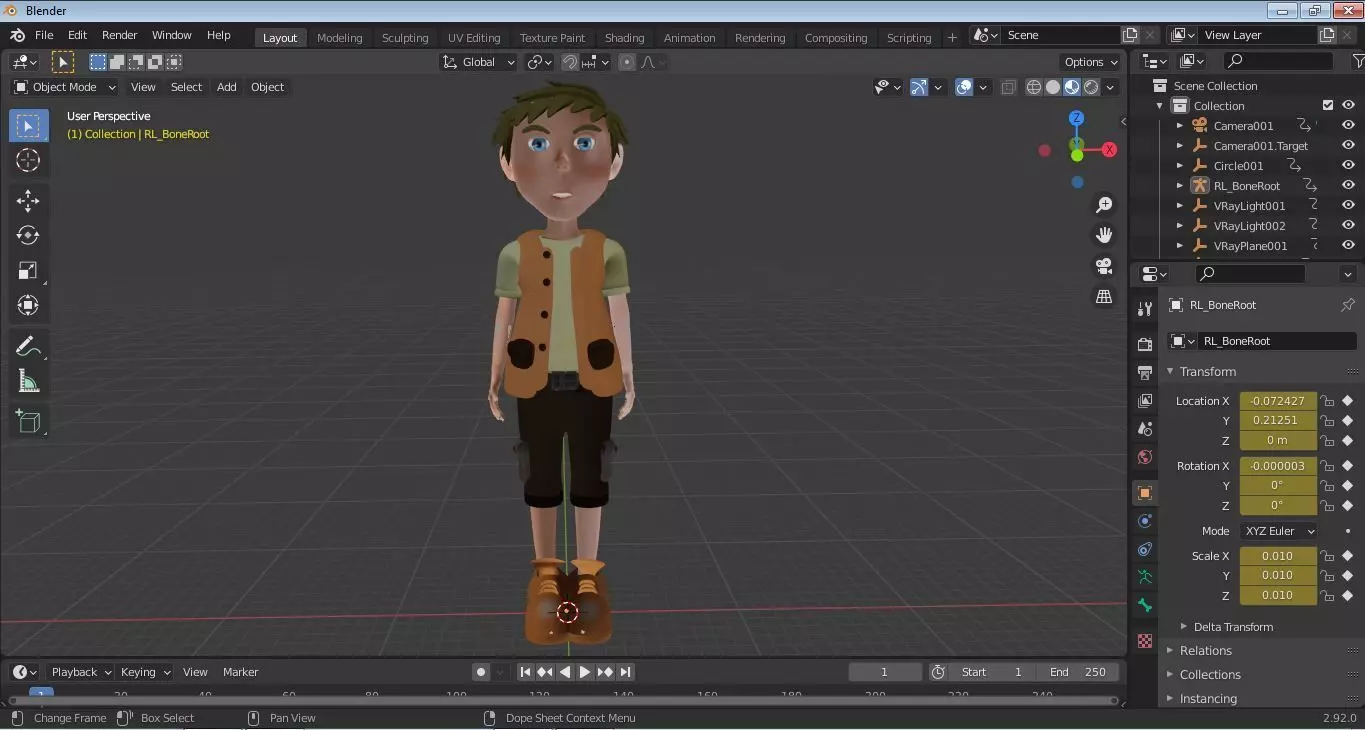 Character Zila Rigged  Low-poly 3D model_14