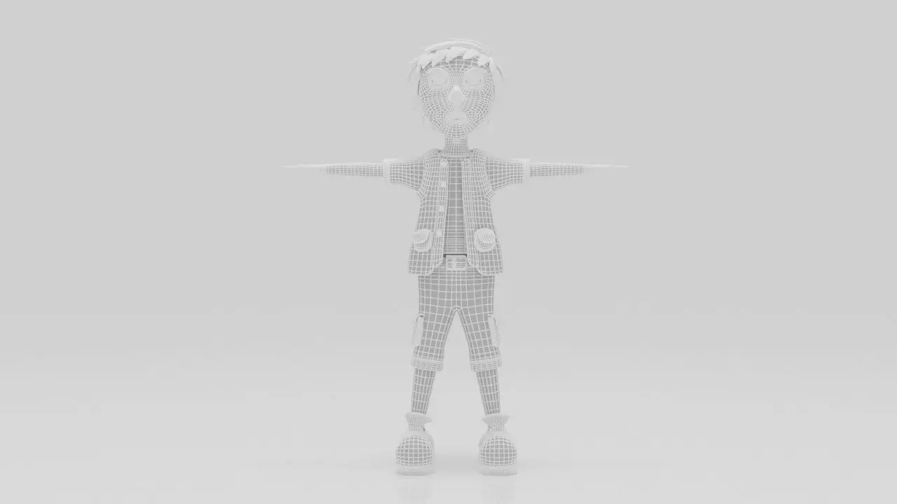 Character Zila Rigged  Low-poly 3D model_9