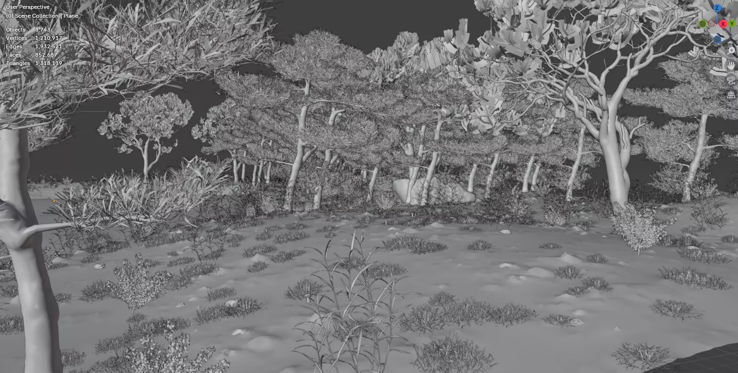 Lake in the forest 3D model_8