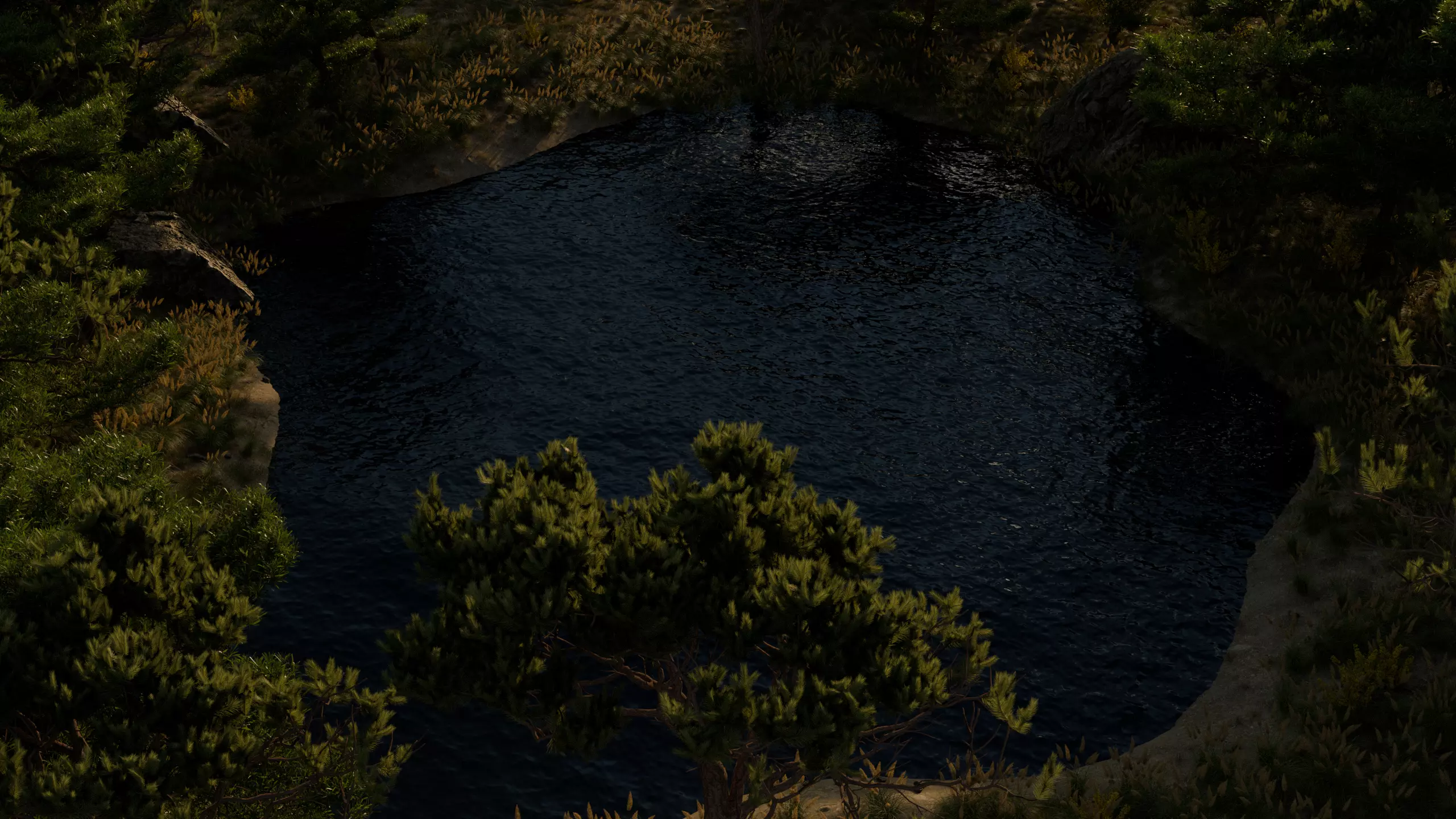Lake in the forest 3D model_1
