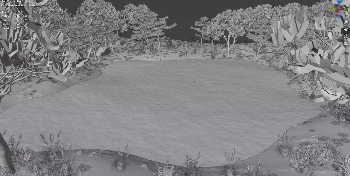 Lake in the forest 3D model_7