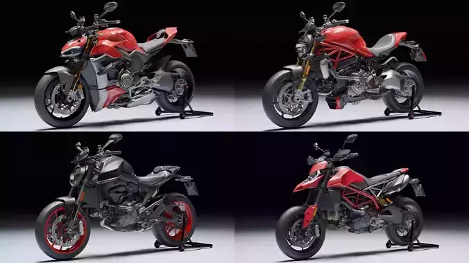 Ducati Street  Hooligan Pack 3D Model Collection
