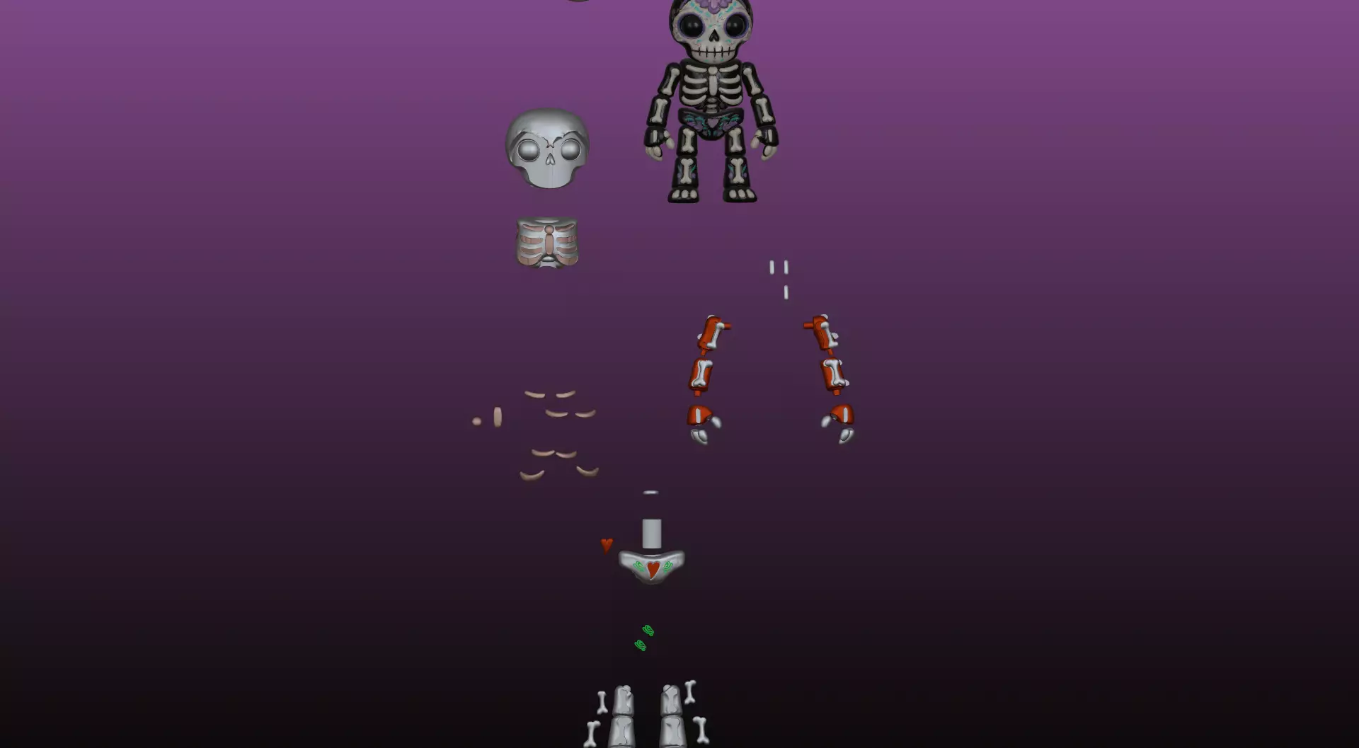 Day of the Dead Puppet no ams and solid model 3D print model_19