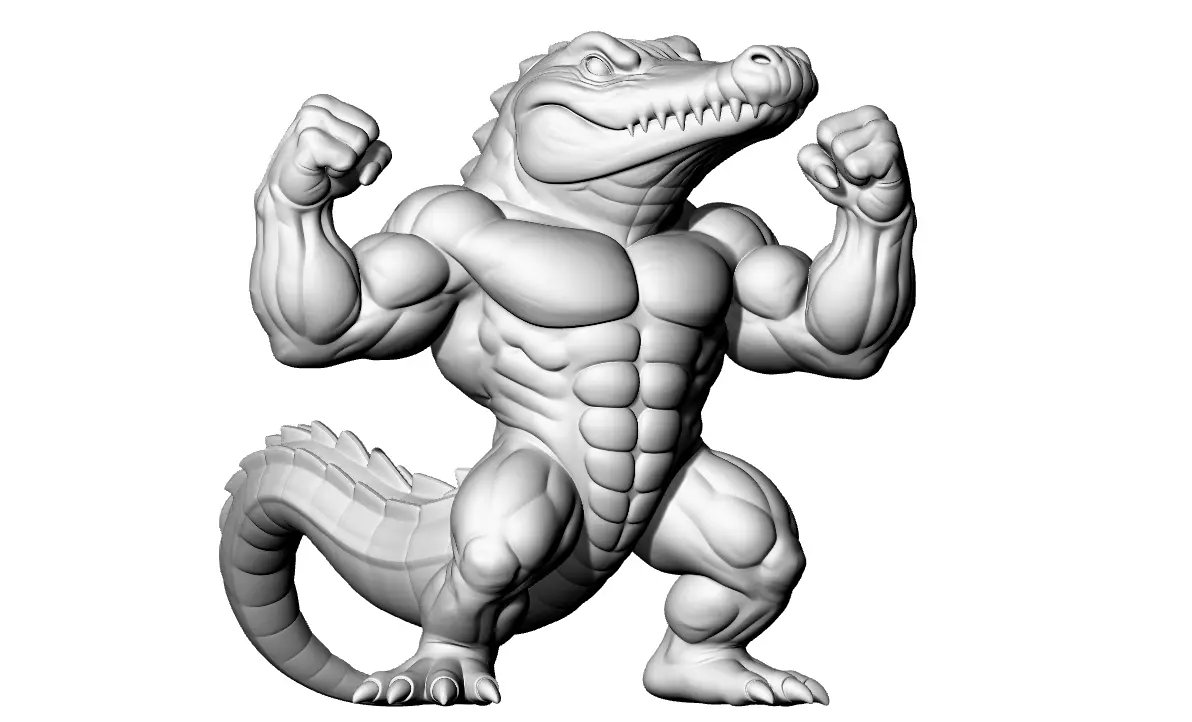 Krokodil 3D print model_3