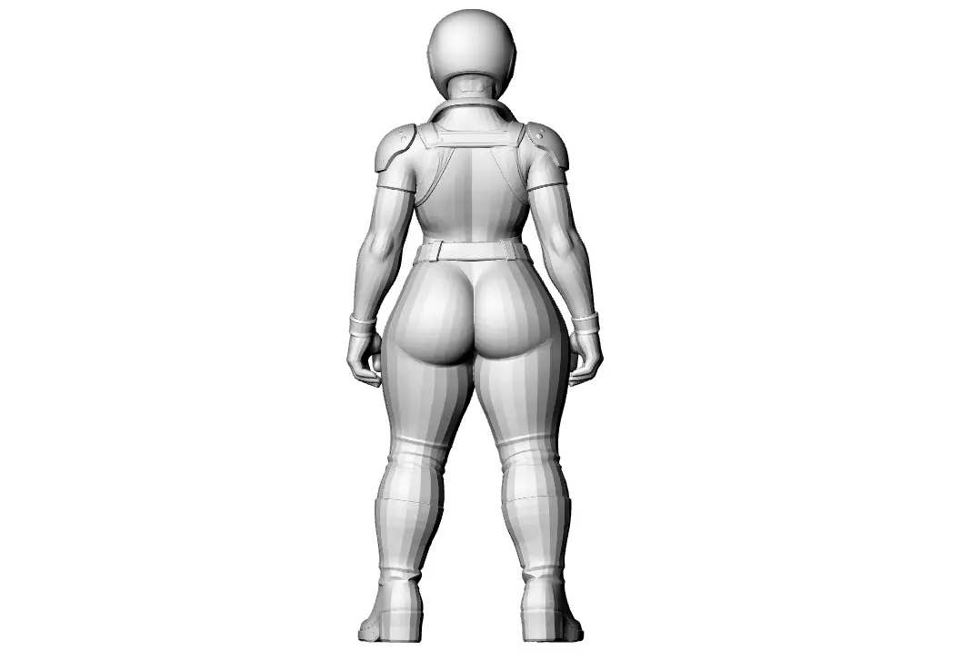 Motorradfahrerin 3D print model_5