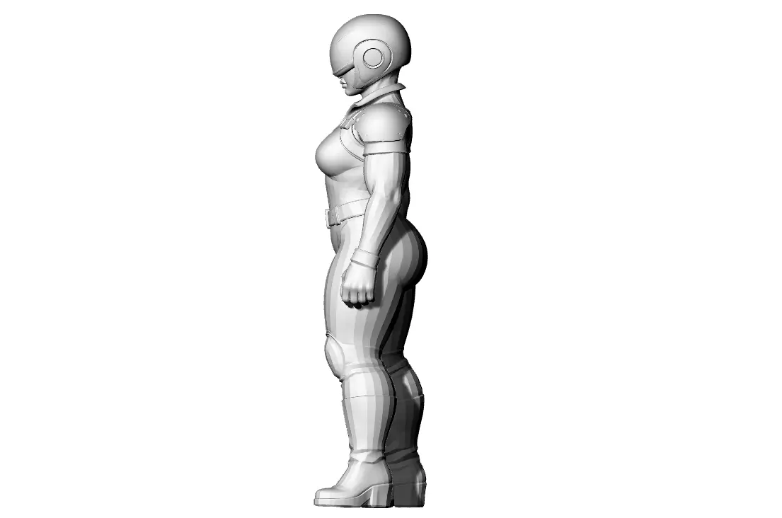 Motorradfahrerin 3D print model_3