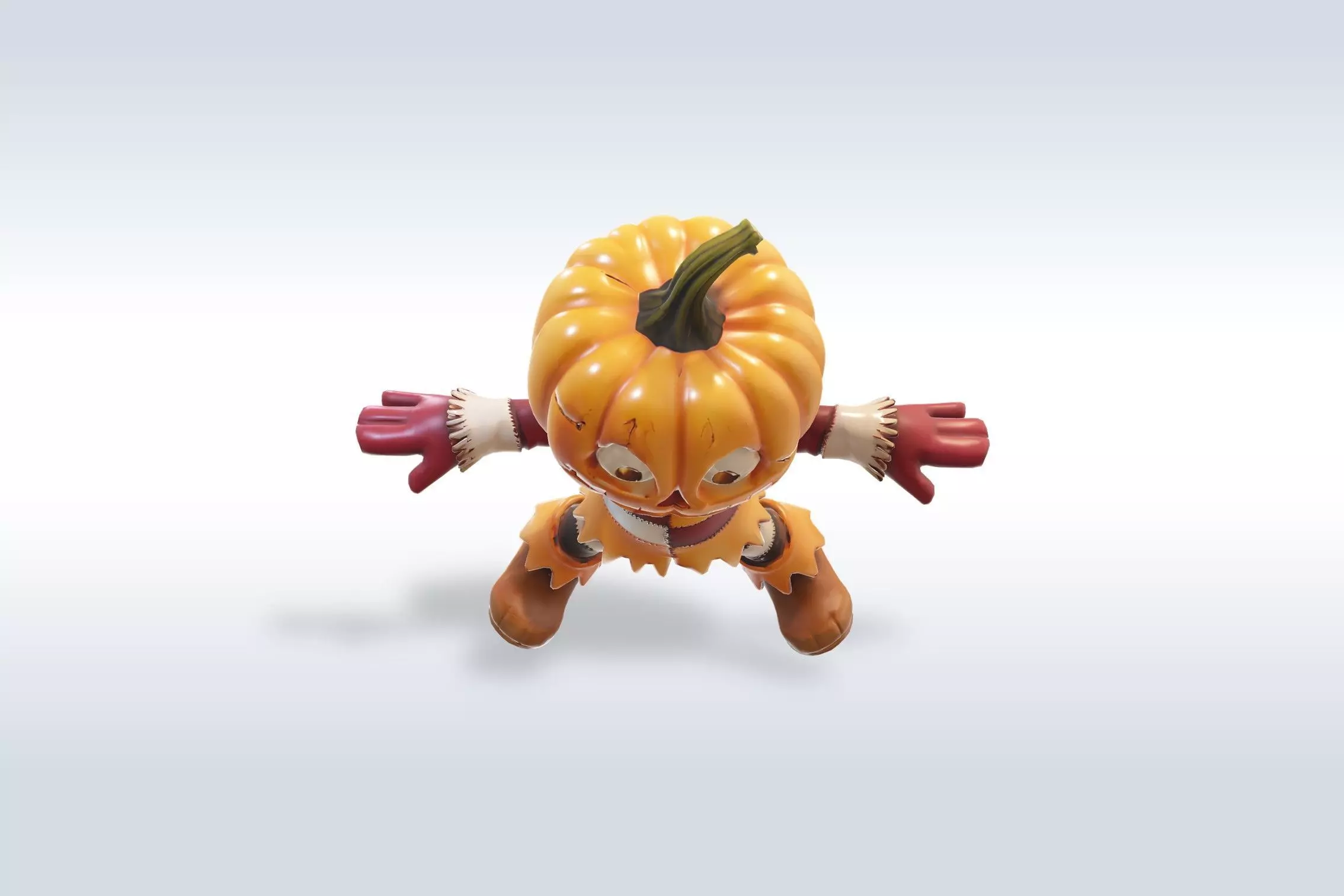 Scarecrow Pumpkin 3D Character  Low-poly 3D model_6