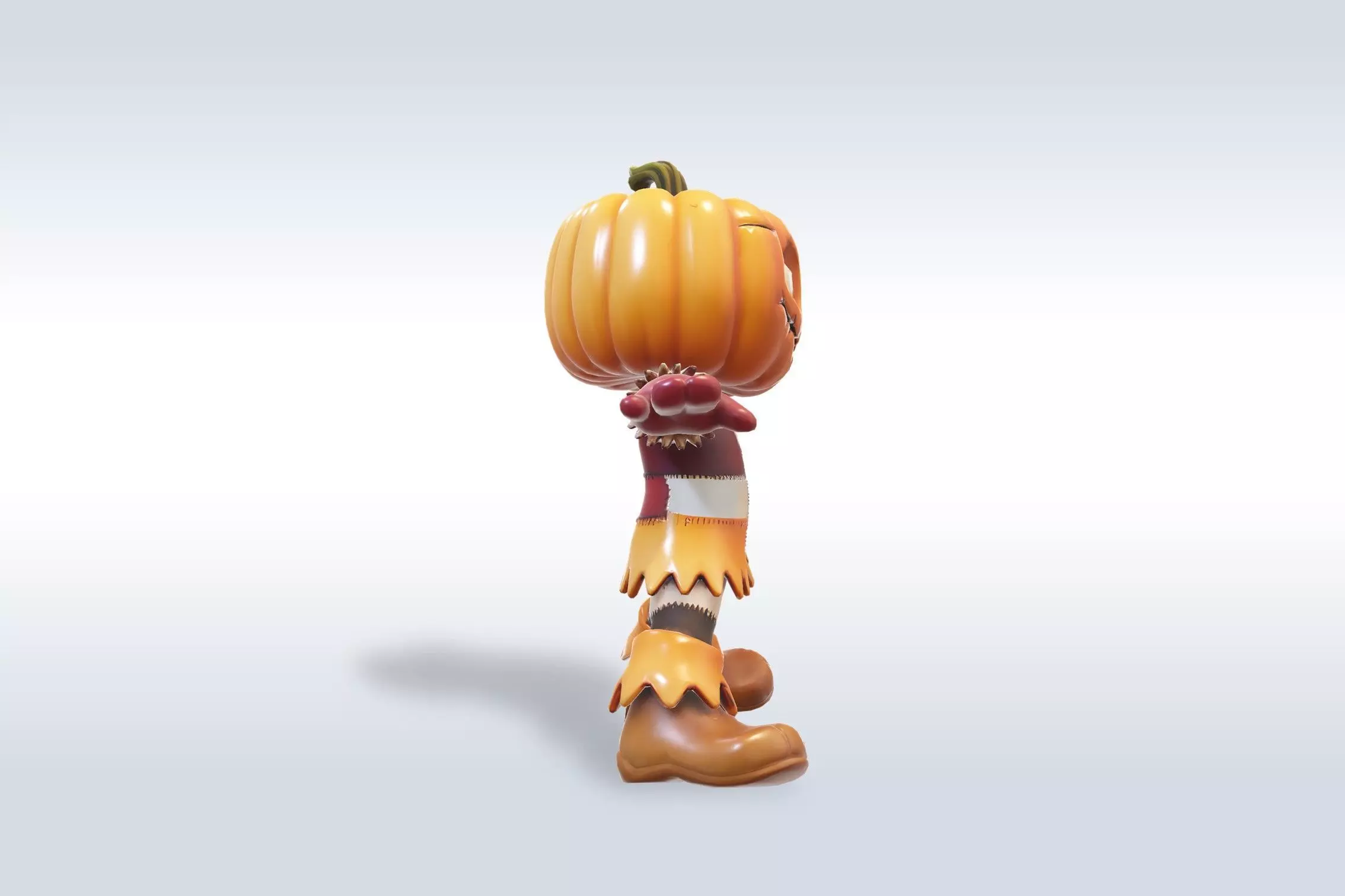 Scarecrow Pumpkin 3D Character  Low-poly 3D model_2