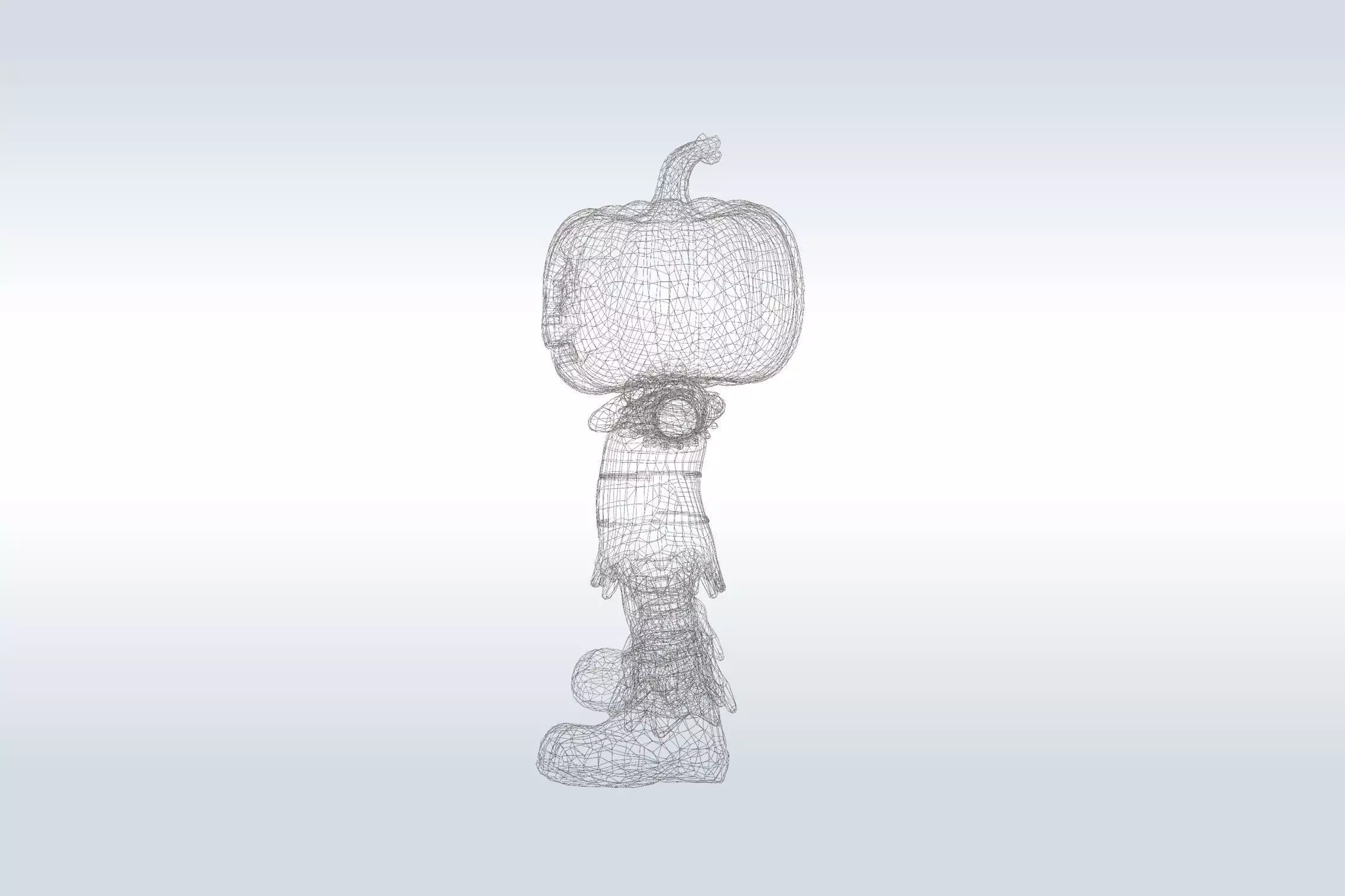 Scarecrow Pumpkin 3D Character  Low-poly 3D model_5