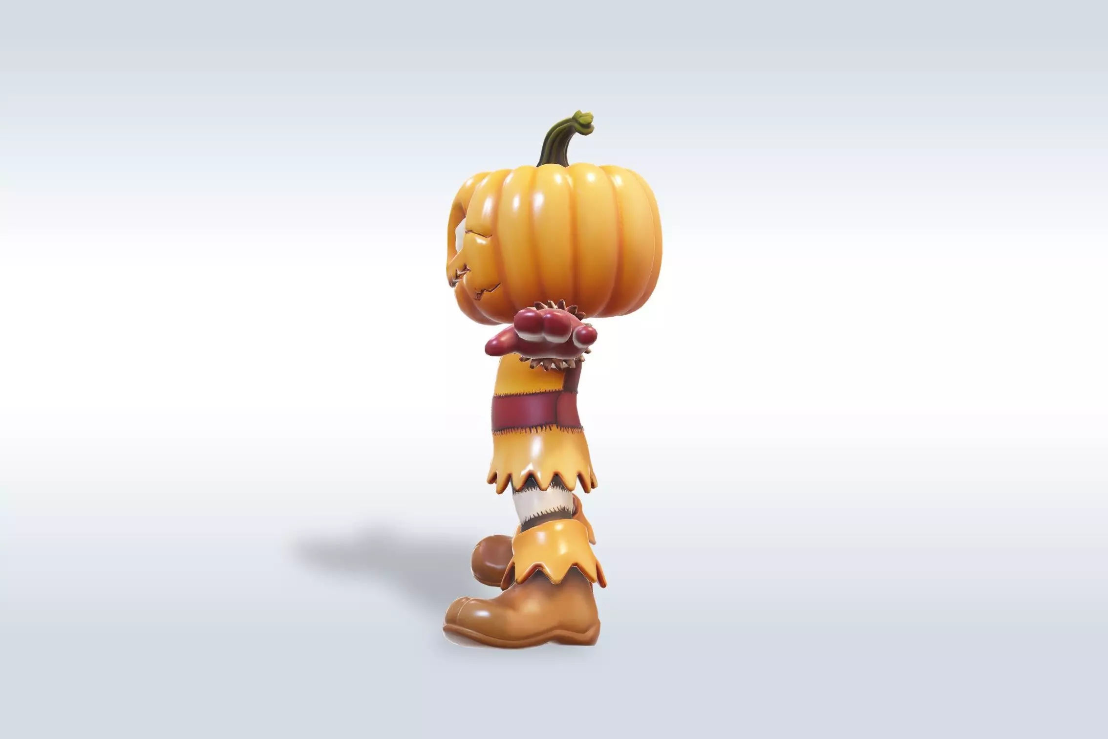 Scarecrow Pumpkin 3D Character  Low-poly 3D model_4