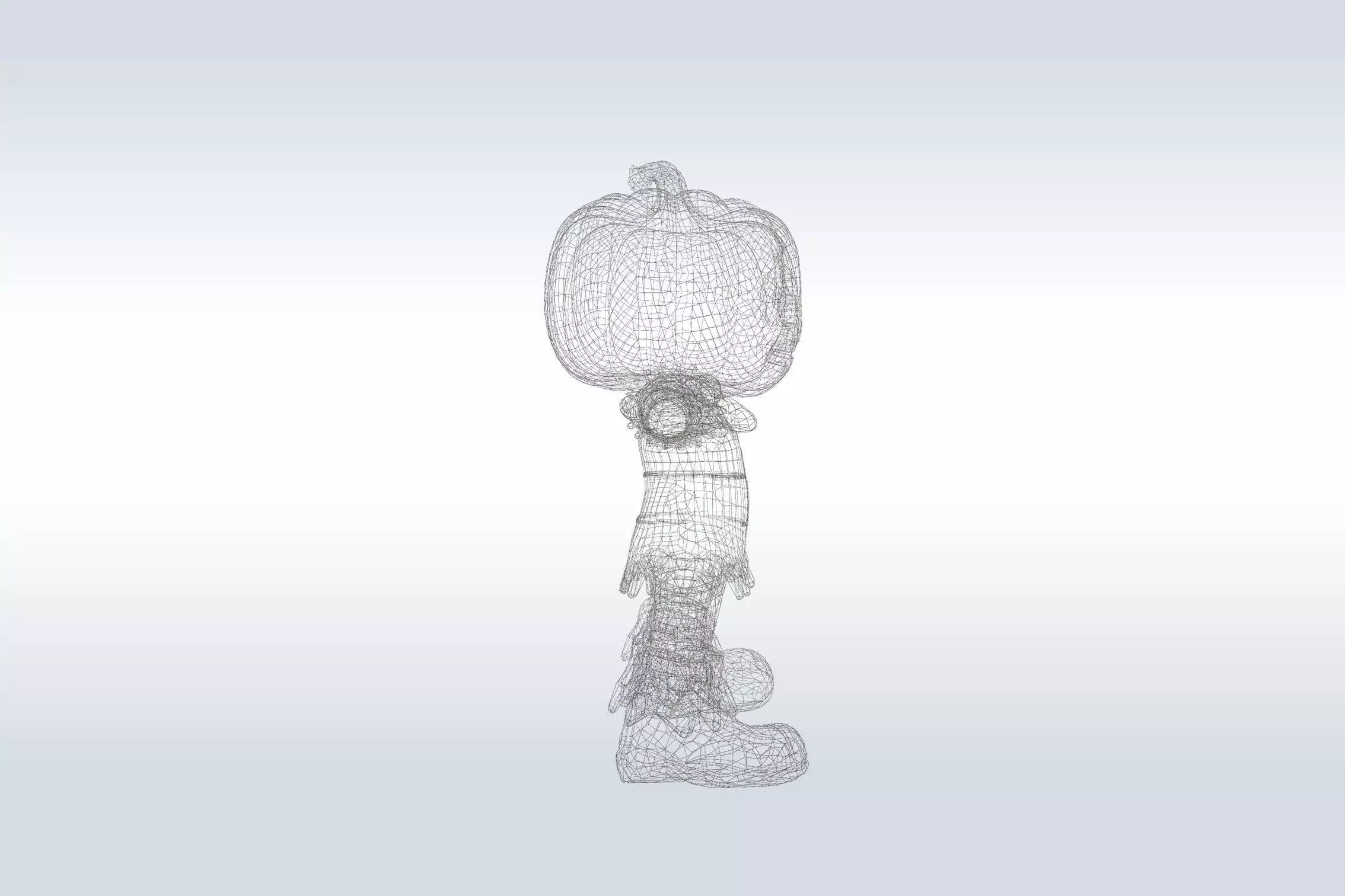 Scarecrow Pumpkin 3D Character  Low-poly 3D model_3