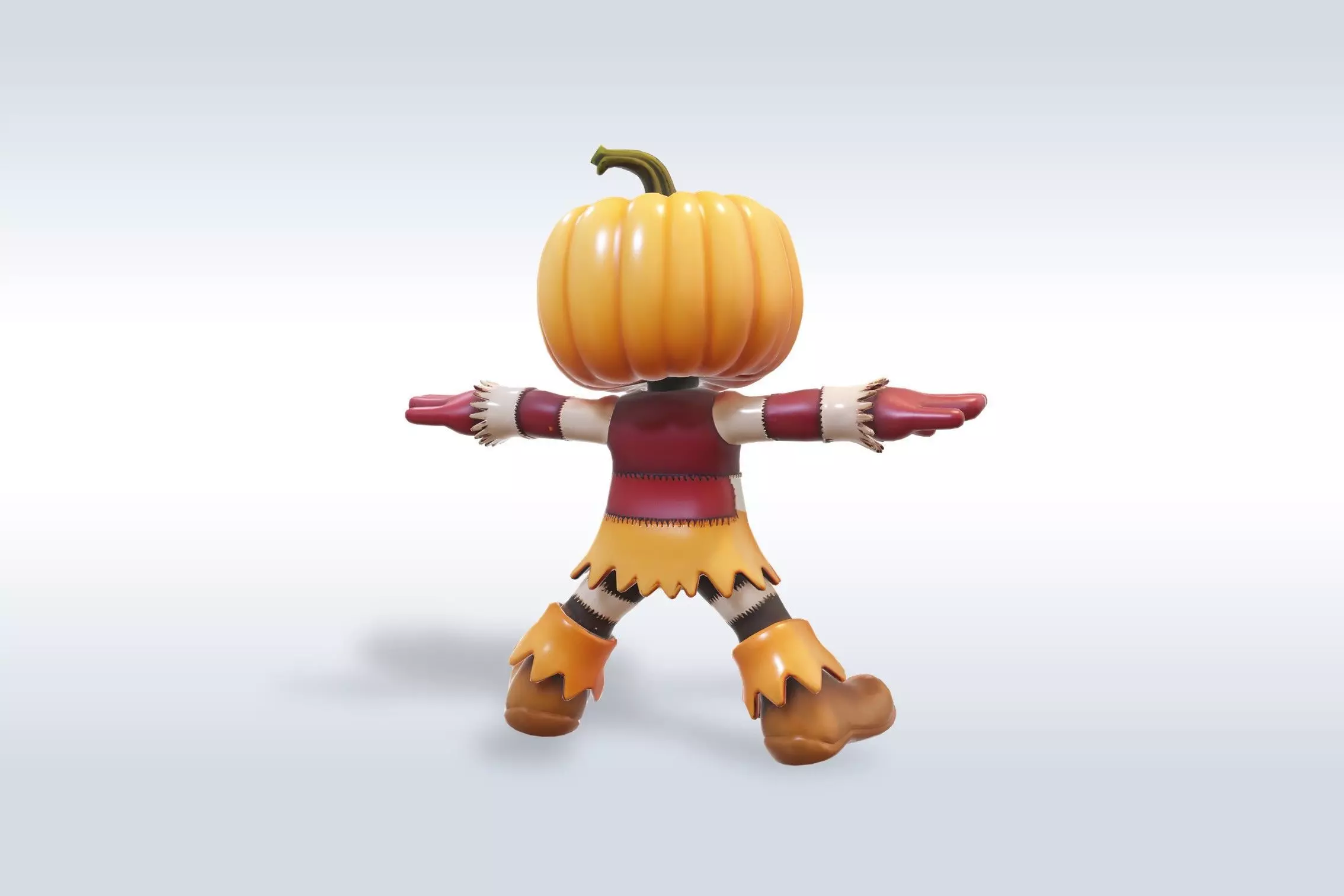 Scarecrow Pumpkin 3D Character  Low-poly 3D model_8