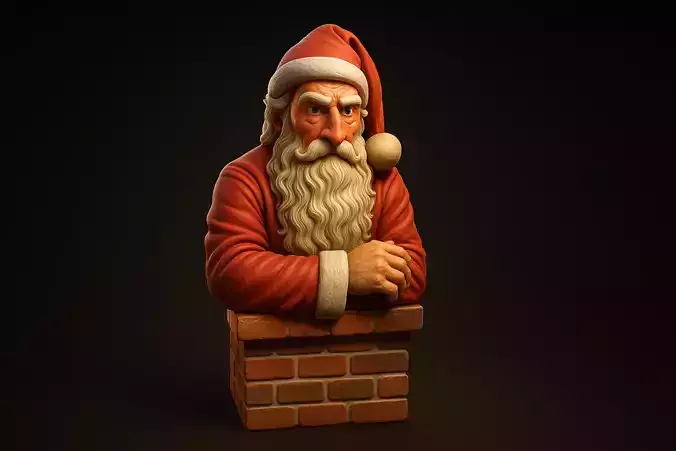 Santa Claus Chimney Bust Christmas Decoration 3D print model Santa Claus Chimney Bust Christmas Decoration 3D print model