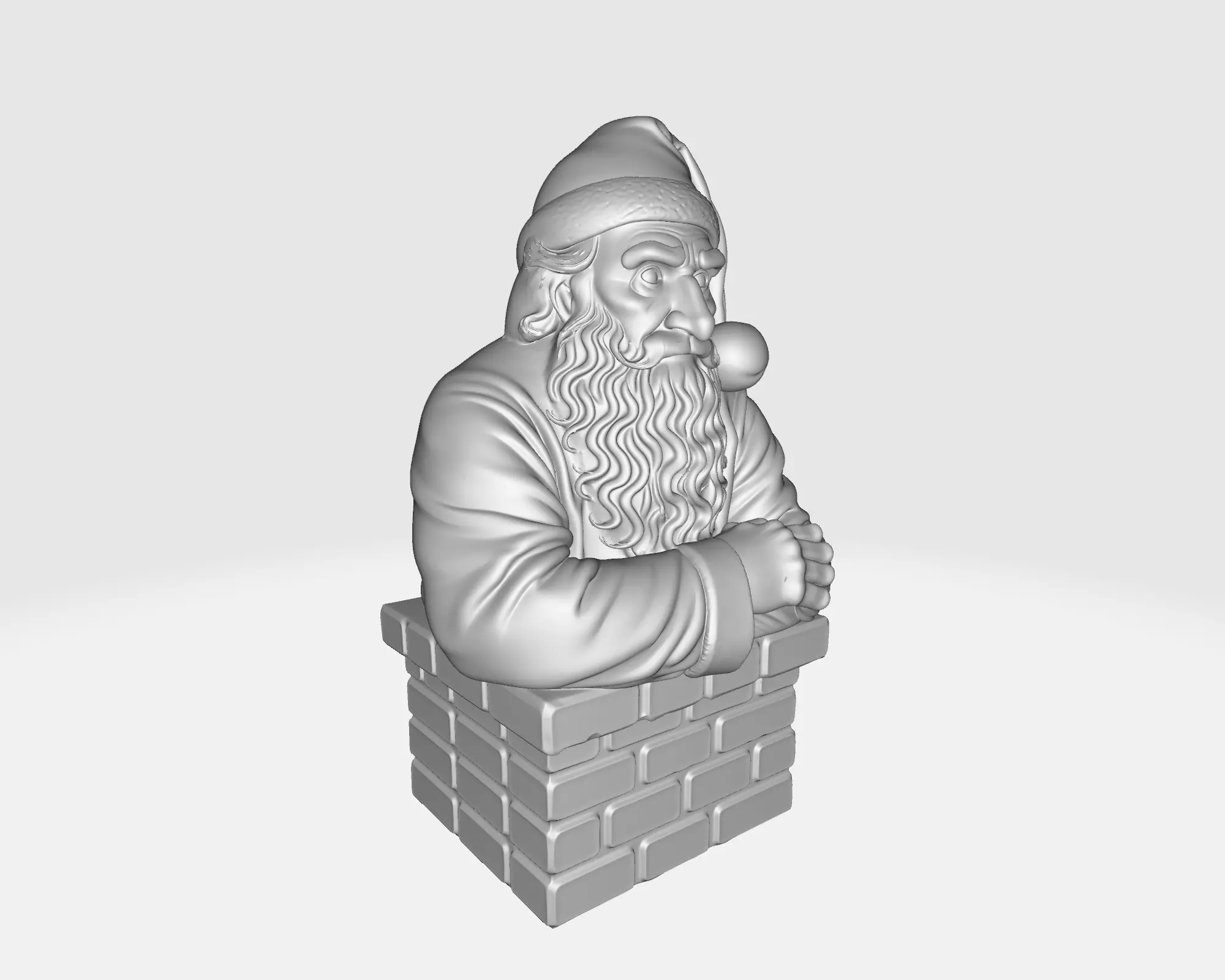 Santa Claus Chimney Bust Christmas Decoration 3D print model_1