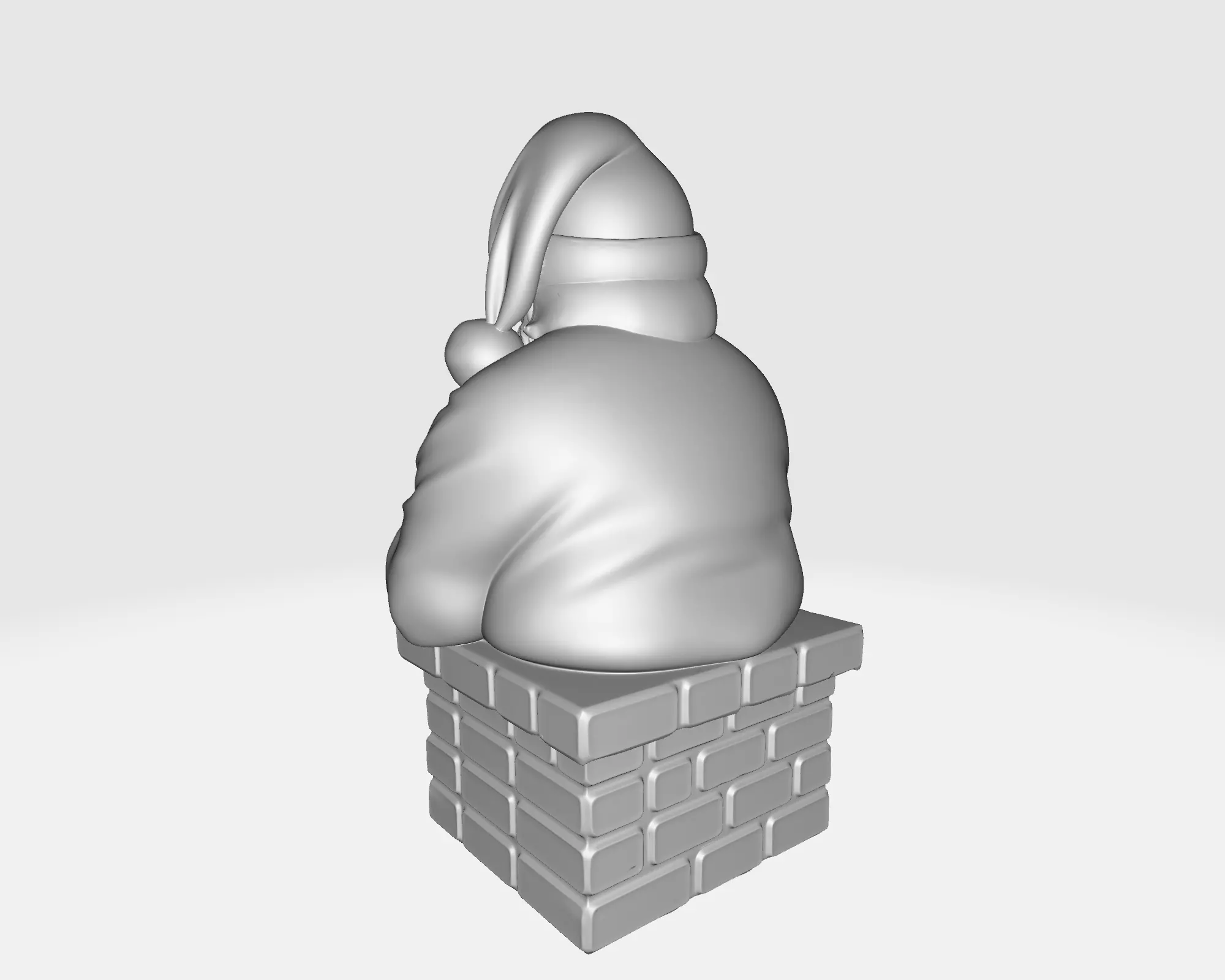 Santa Claus Chimney Bust Christmas Decoration 3D print model_4