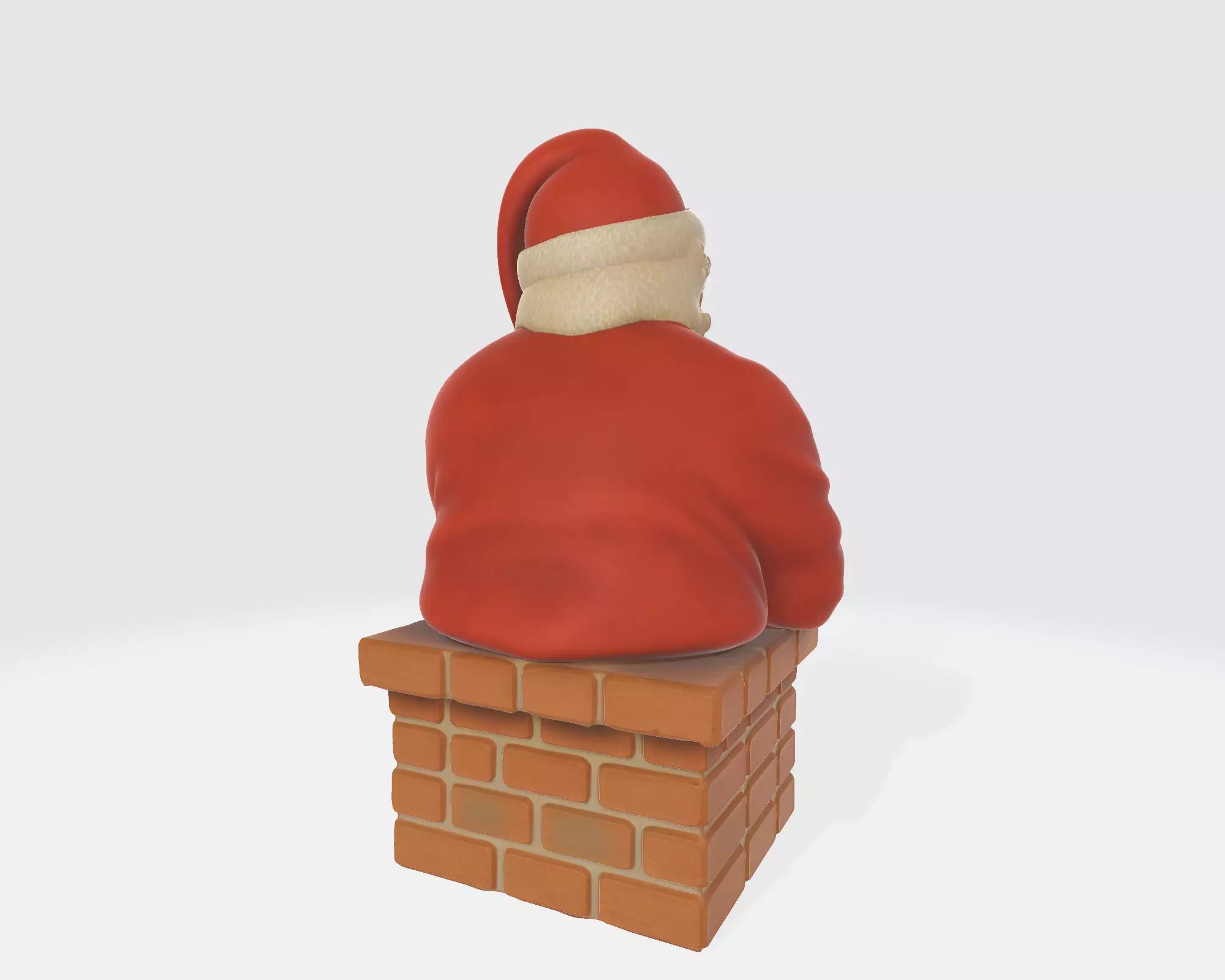 Santa Claus Chimney Bust Christmas Decoration 3D print model_7