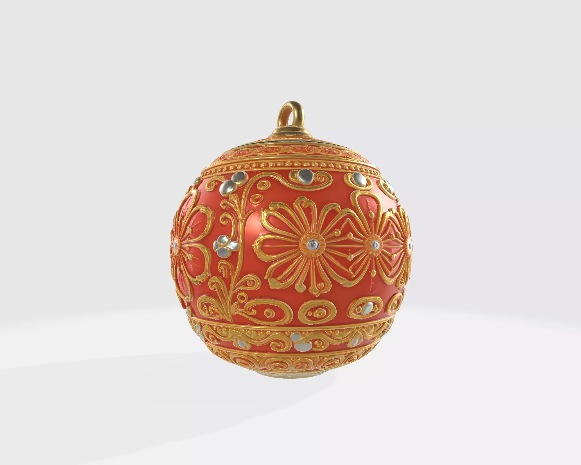 Elegant Ornate Christmas Ornament Decorative Holiday Bauble 3D print model_6