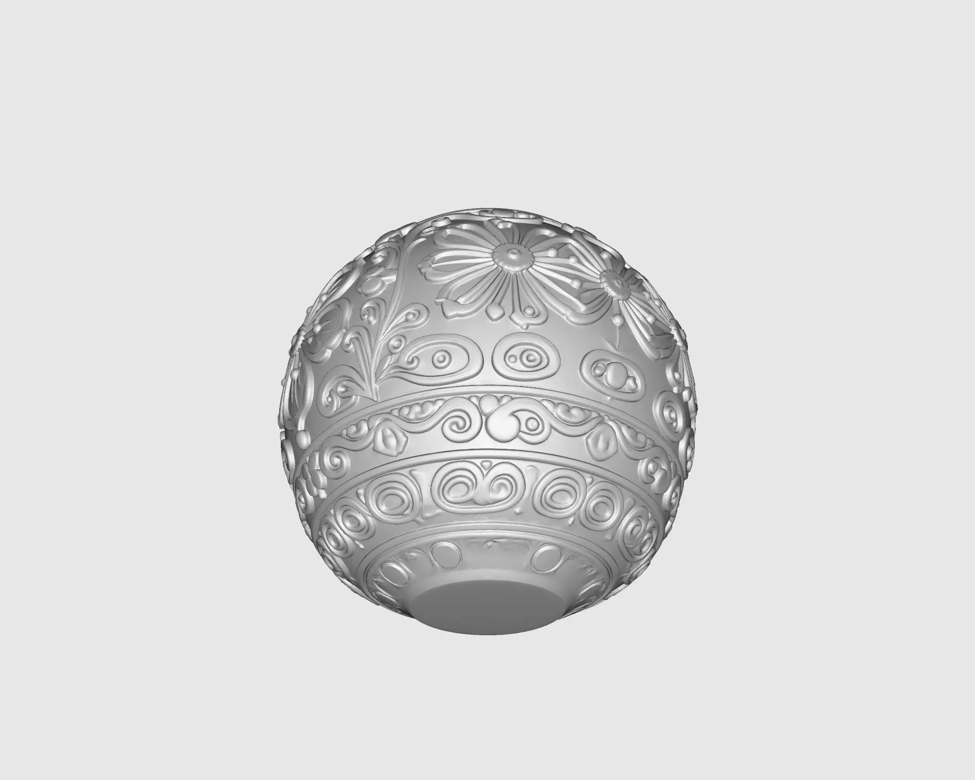 Elegant Ornate Christmas Ornament Decorative Holiday Bauble 3D print model_2