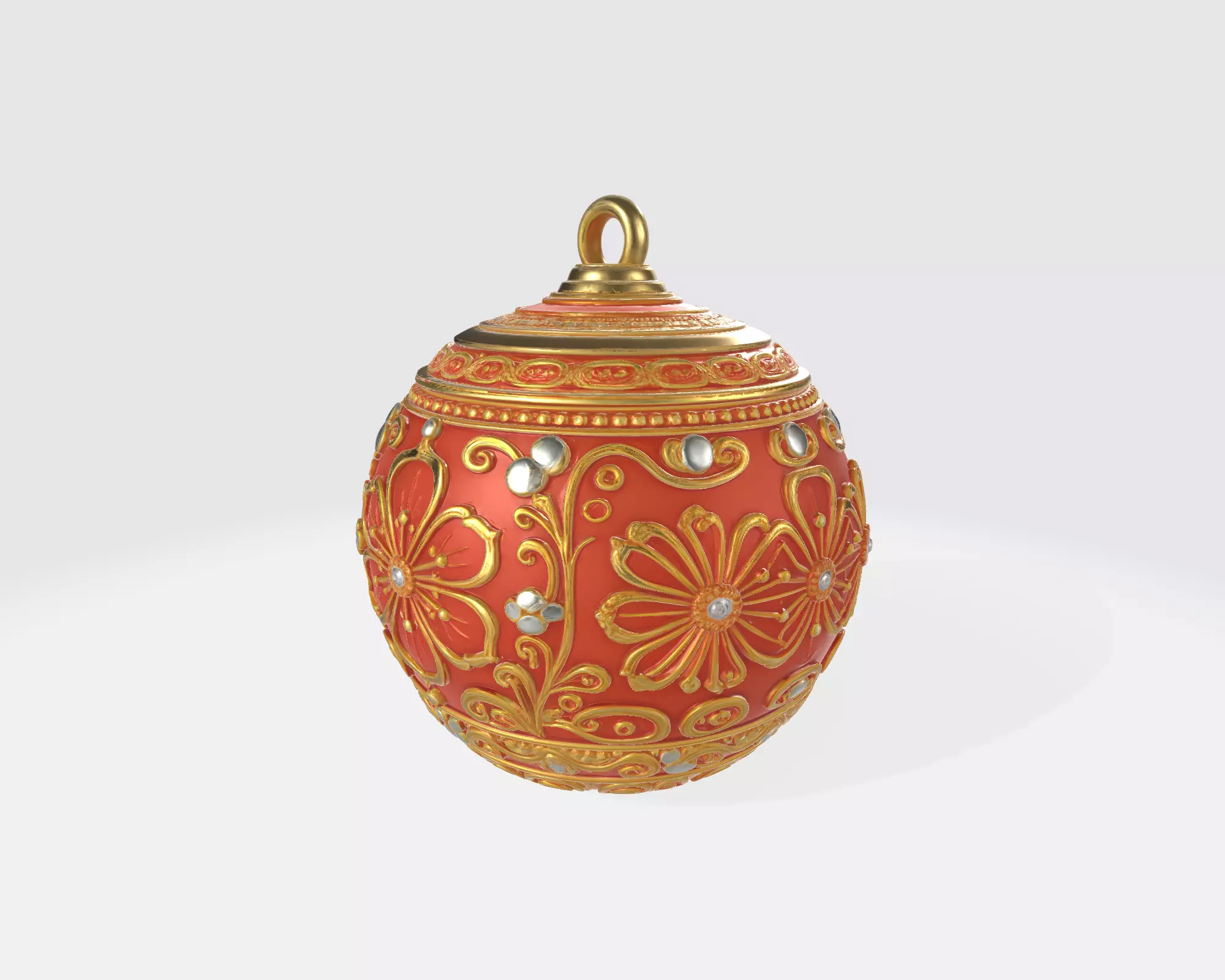 Elegant Ornate Christmas Ornament Decorative Holiday Bauble 3D print model_8