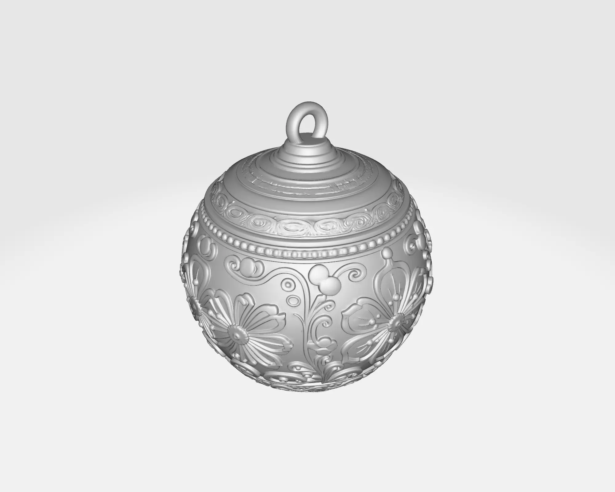 Elegant Ornate Christmas Ornament Decorative Holiday Bauble 3D print model_4