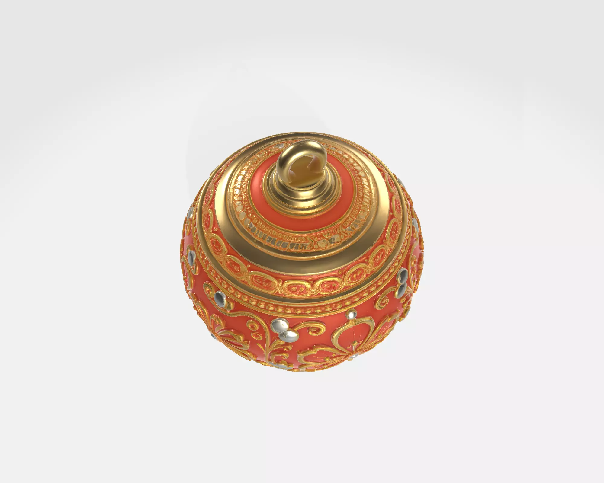 Elegant Ornate Christmas Ornament Decorative Holiday Bauble 3D print model_7