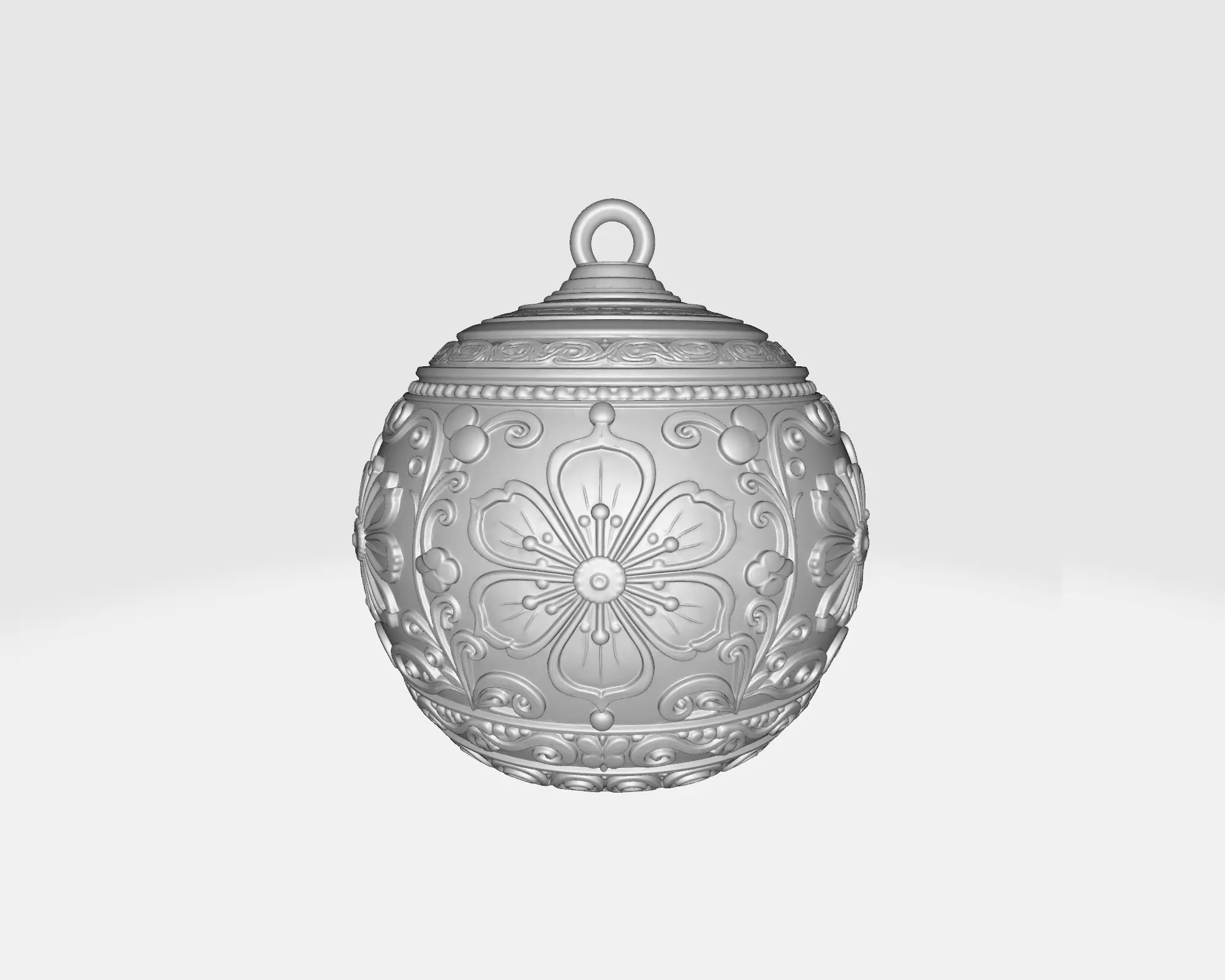 Elegant Ornate Christmas Ornament Decorative Holiday Bauble 3D print model_3