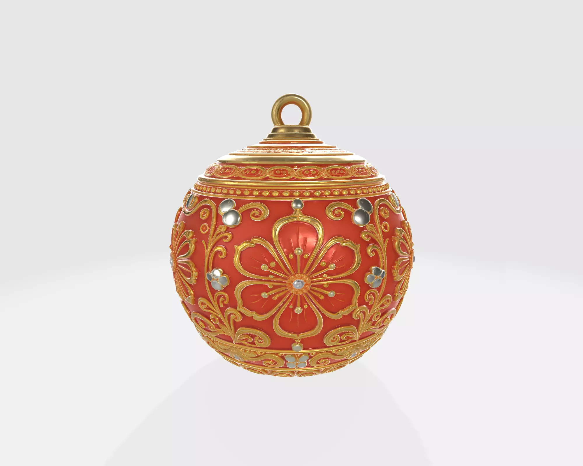 Elegant Ornate Christmas Ornament Decorative Holiday Bauble 3D print model_5