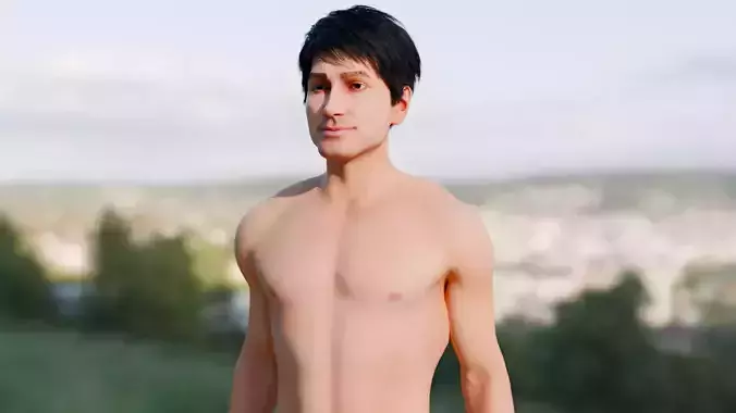 Realistic Caucasian Male - Fully Rigged Low Poly Face Rig