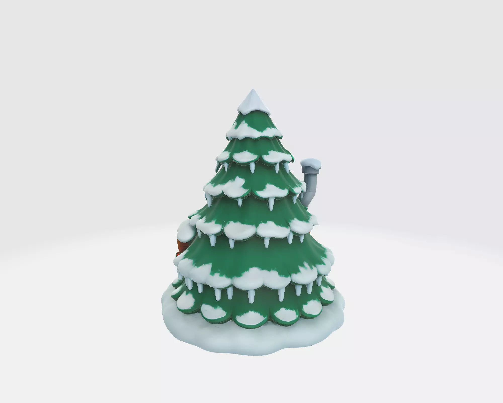 Cozy Snowy Tree Cabin Winter Christmas Tree House 3D print model_7