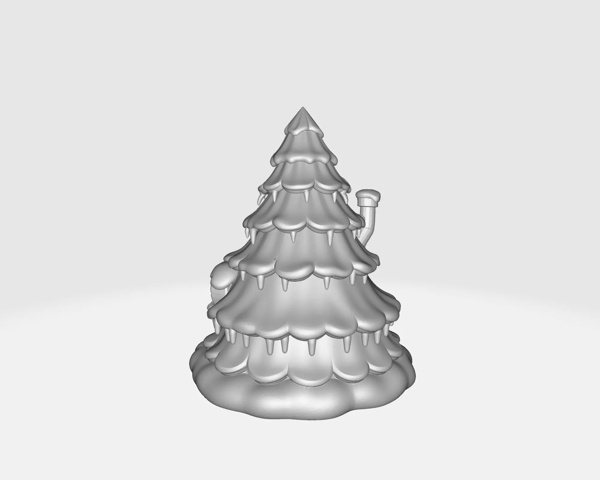 Cozy Snowy Tree Cabin Winter Christmas Tree House 3D print model_4