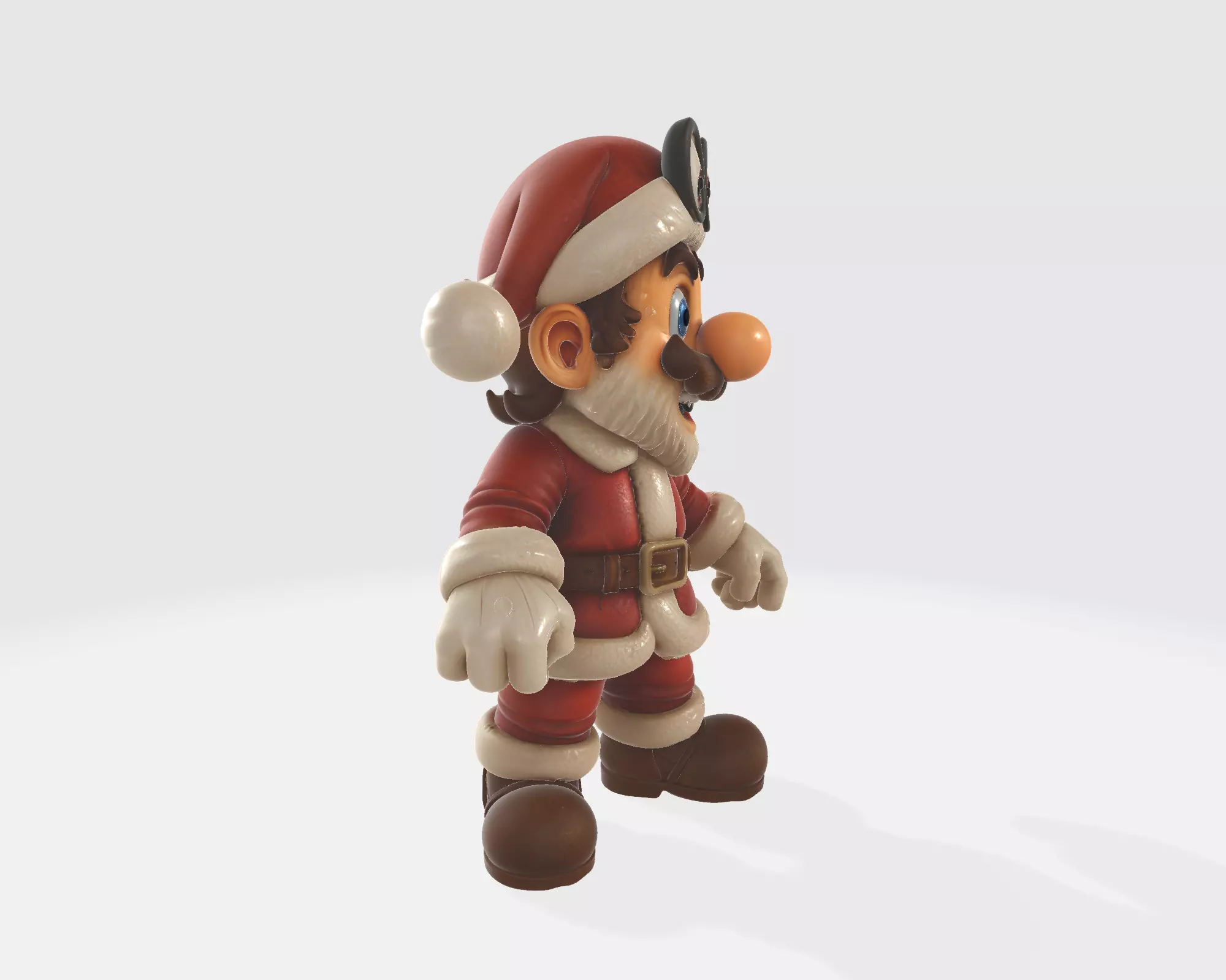 Santa Mario Figure Festive Holiday Mario Figurine Christmas 3D print model_5