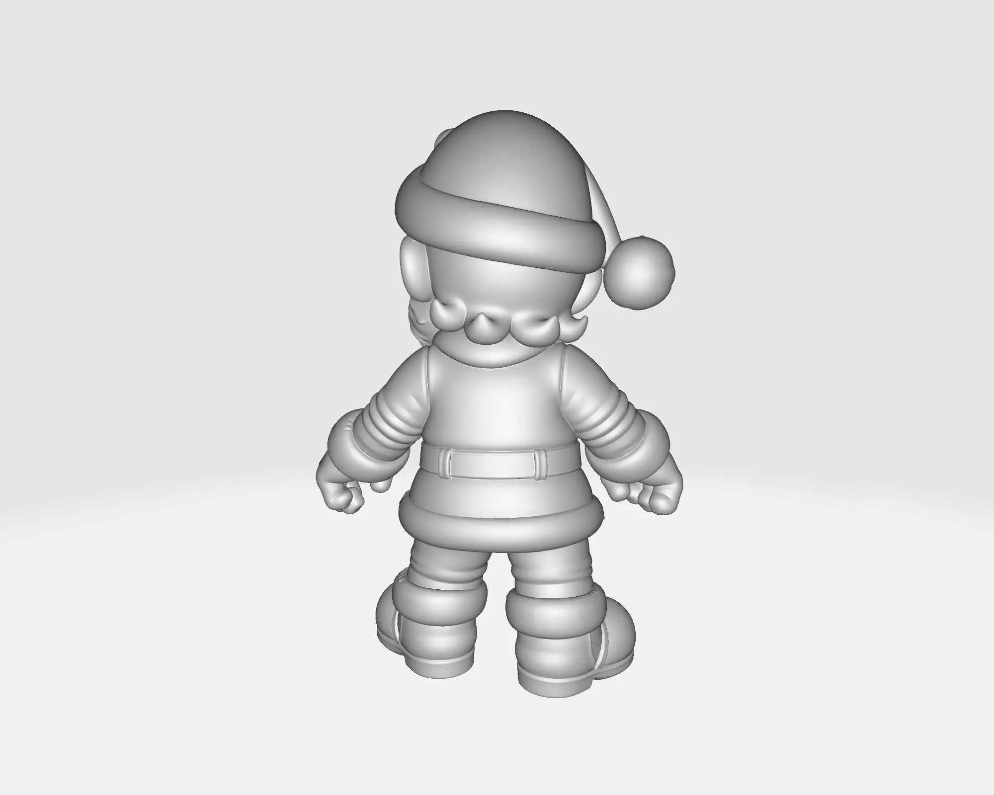 Santa Mario Figure Festive Holiday Mario Figurine Christmas 3D print model_8