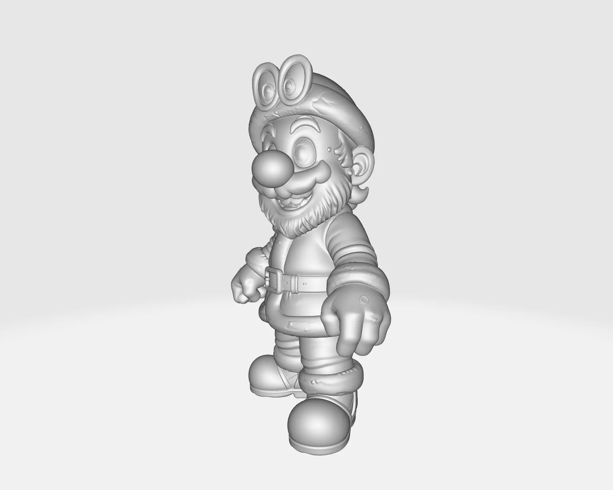 Santa Mario Figure Festive Holiday Mario Figurine Christmas 3D print model_7