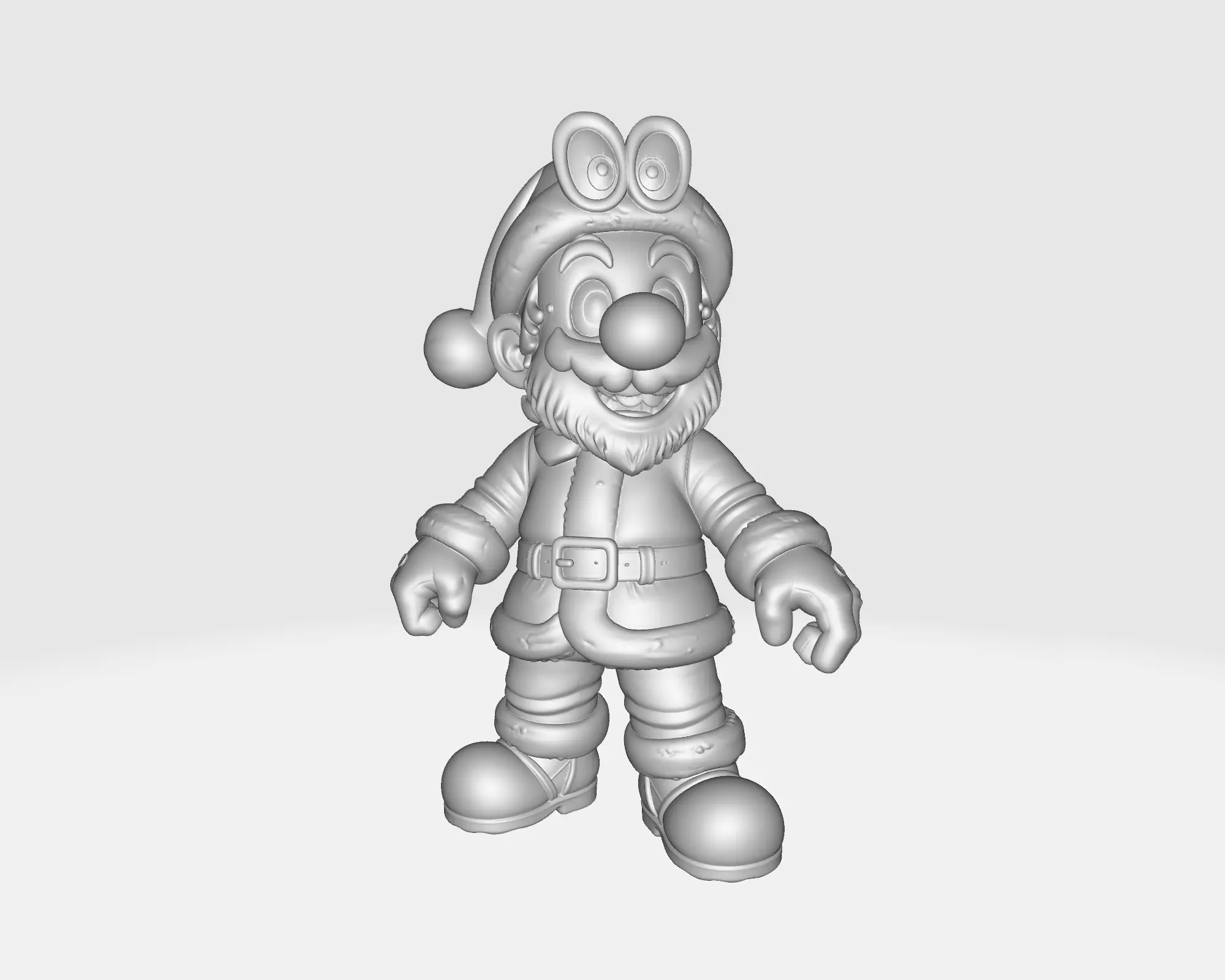 Santa Mario Figure Festive Holiday Mario Figurine Christmas 3D print model_6