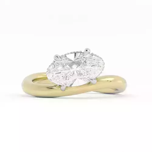 Popular Curved Band Engagement Ring Oval Solitaire 3DM