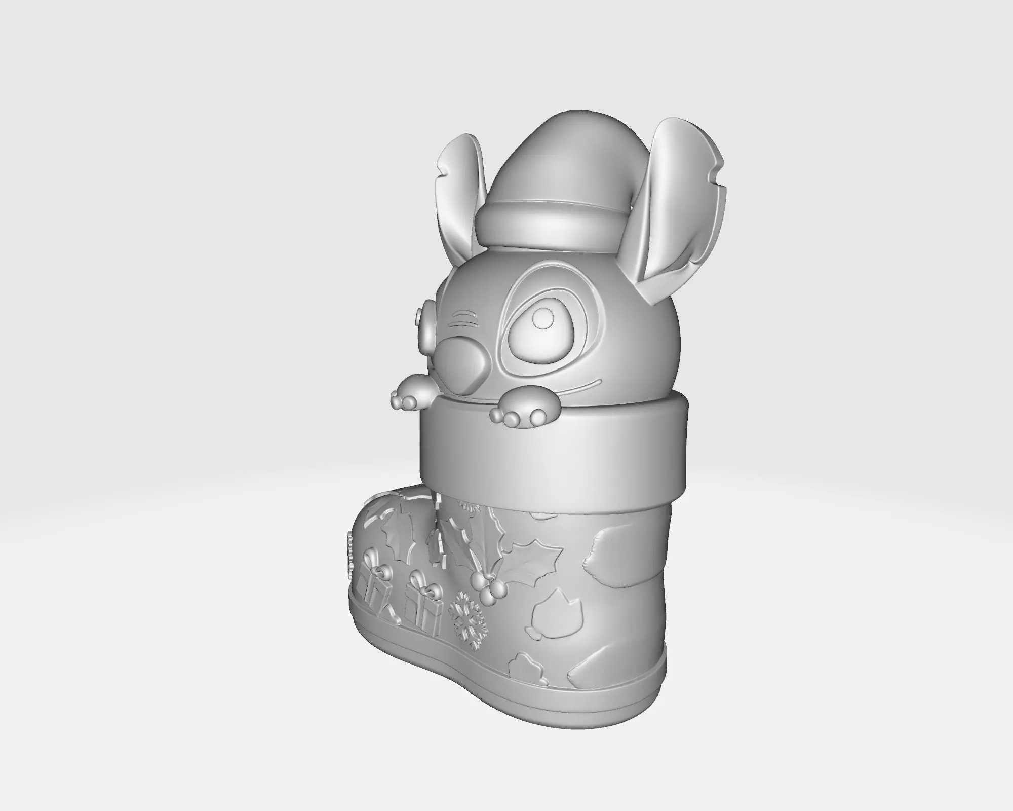 Cute Stitch Christmas Boot Ornament Holiday Decoration 3D print model_2