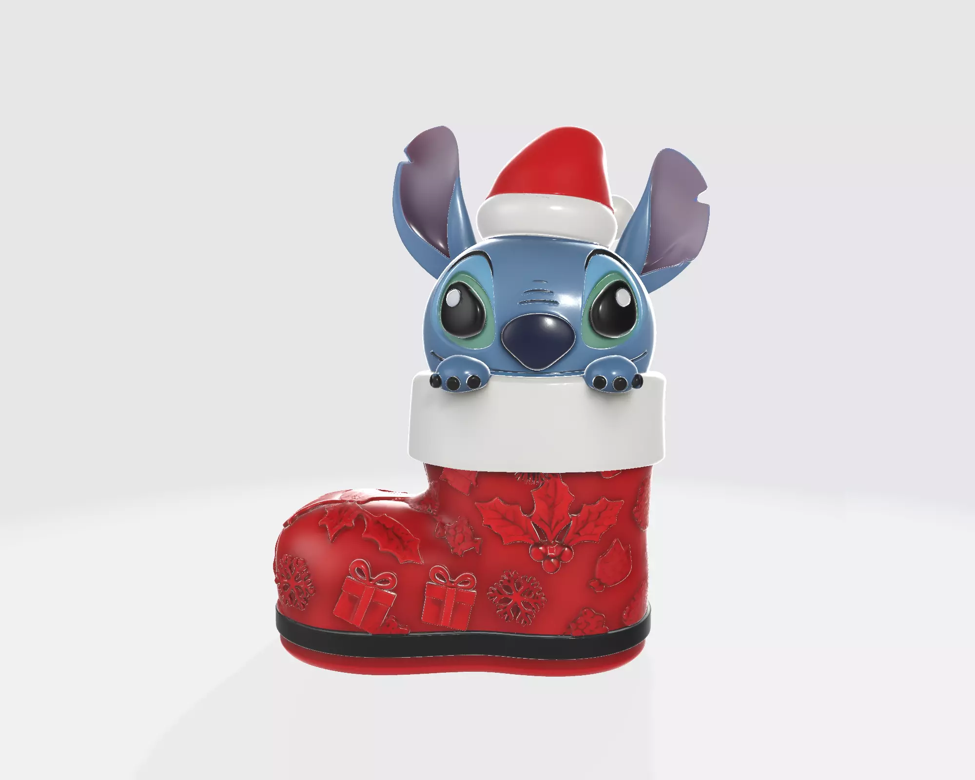 Cute Stitch Christmas Boot Ornament Holiday Decoration 3D print model_5