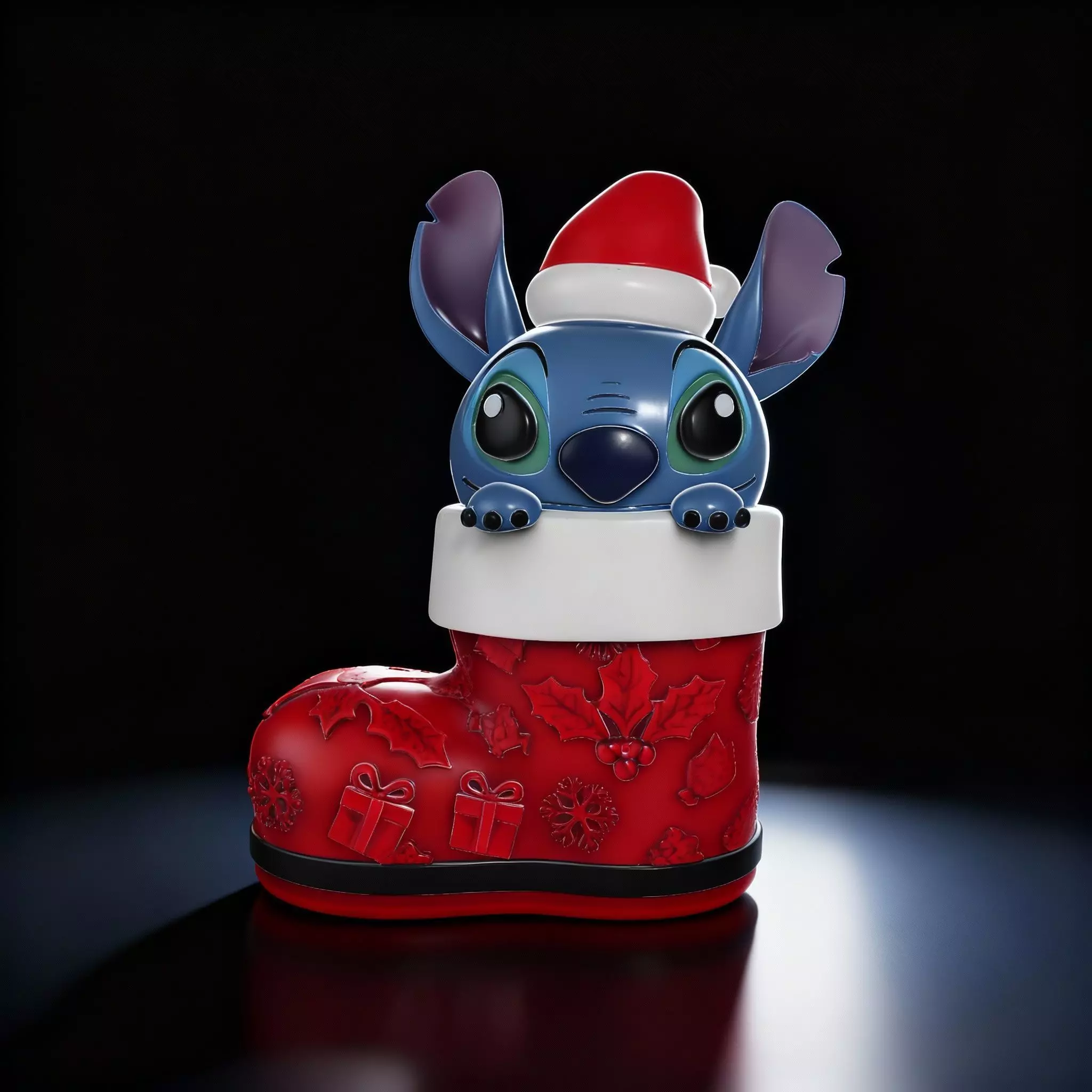 Cute Stitch Christmas Boot Ornament Holiday Decoration 3D print model_0