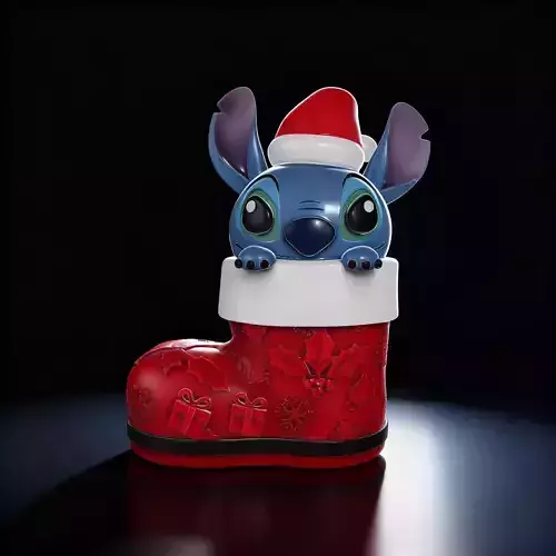 Cute Stitch Christmas Boot Ornament Holiday Decoration 3D print model Cute Stitch Christmas Boot Ornament Holiday Decoration 3D print model