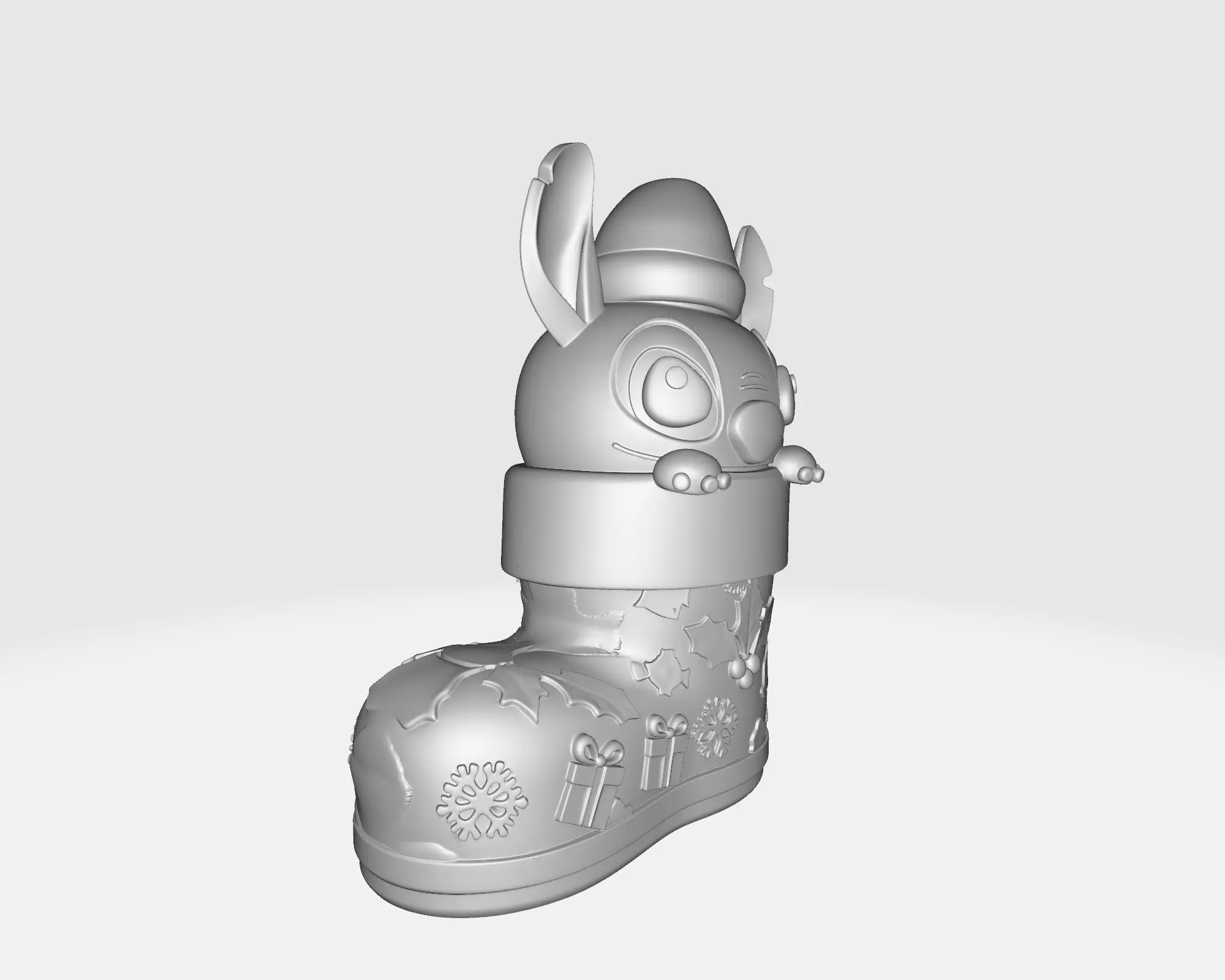 Cute Stitch Christmas Boot Ornament Holiday Decoration 3D print model_4